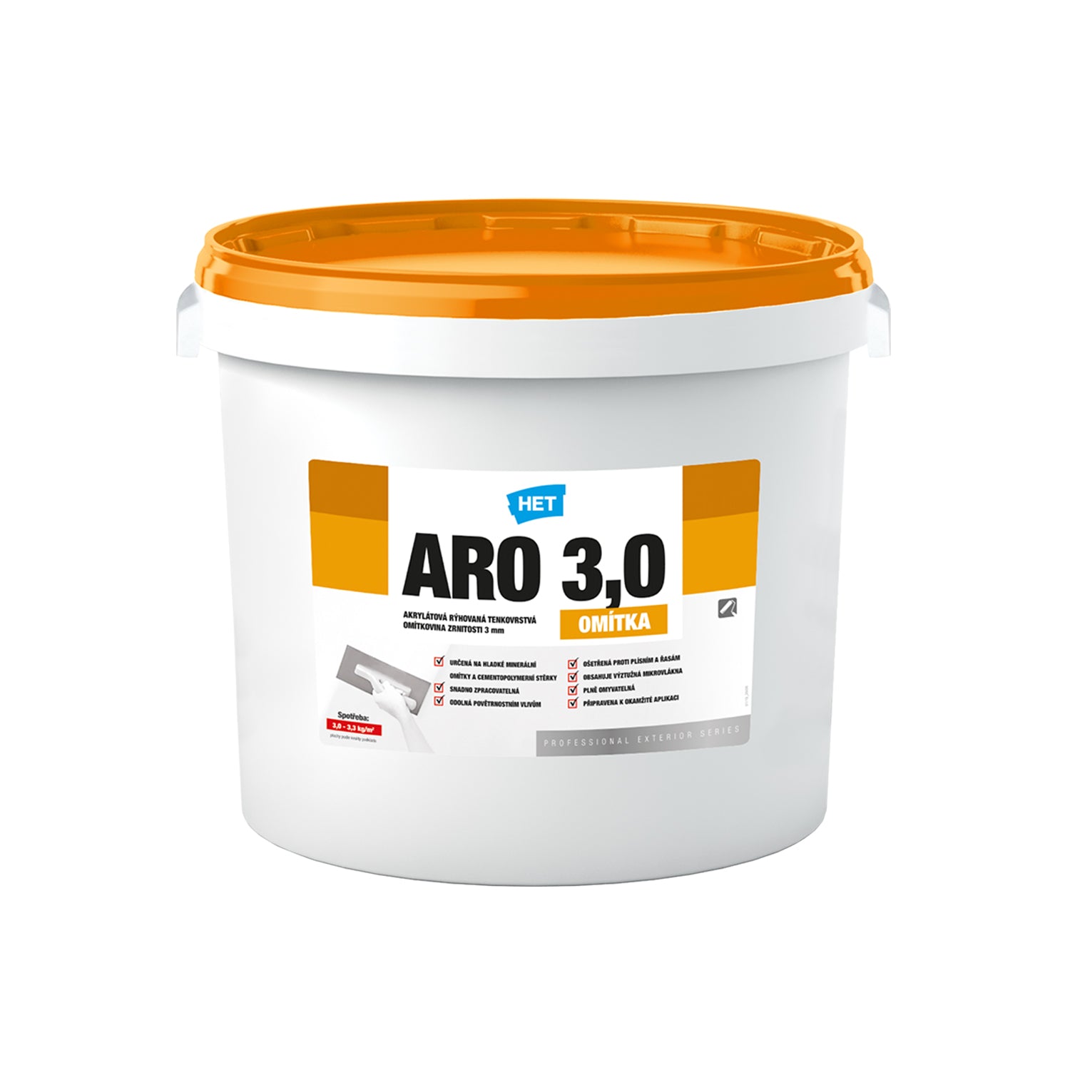 HET ARO umývateľná akrylátová ryhovaná fasádna omietka 25 kg (3,0 zrnitosť)