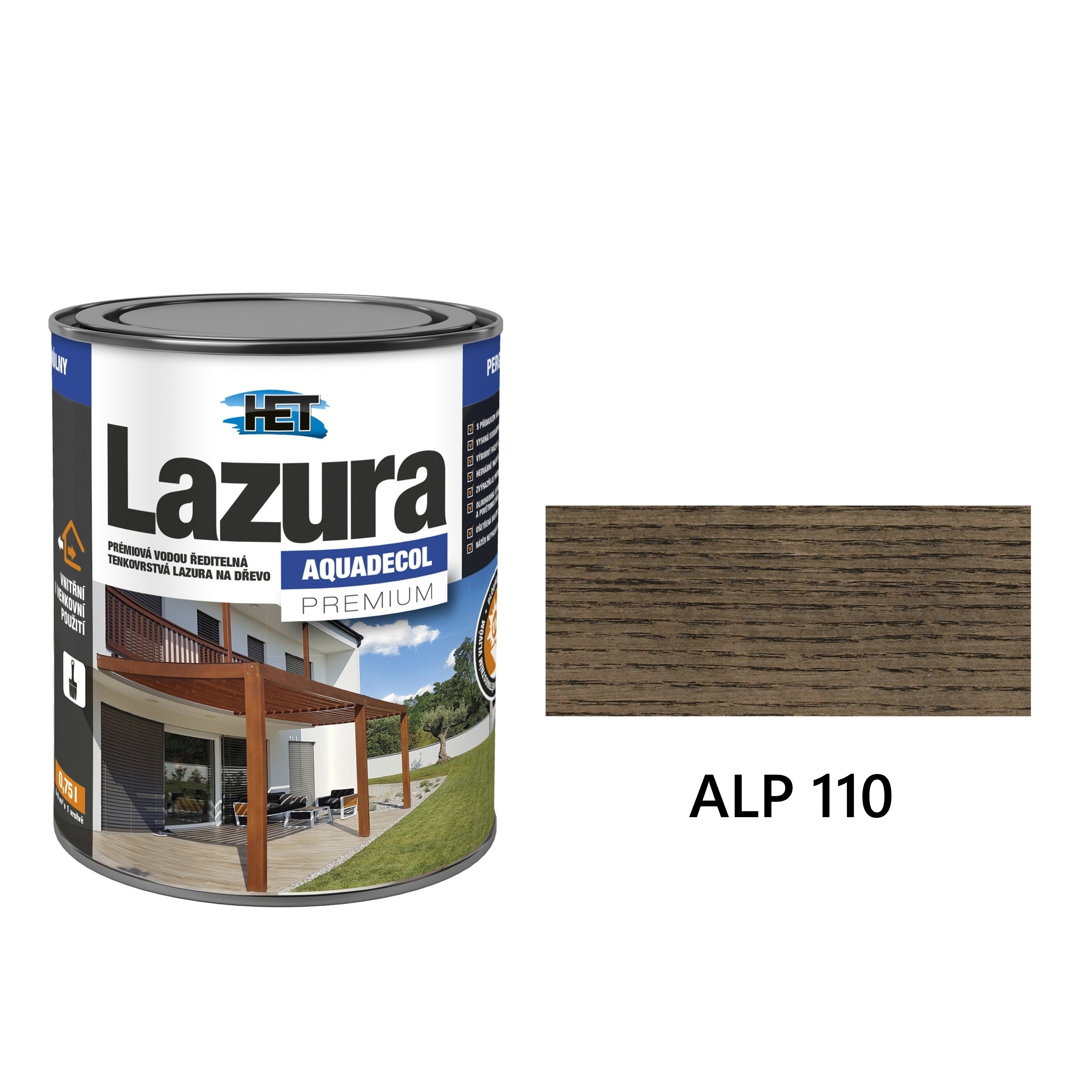 HET Aquadecol LAZÚRA PREMIUM tenkovrstvá lazúra na drevo ALP 110