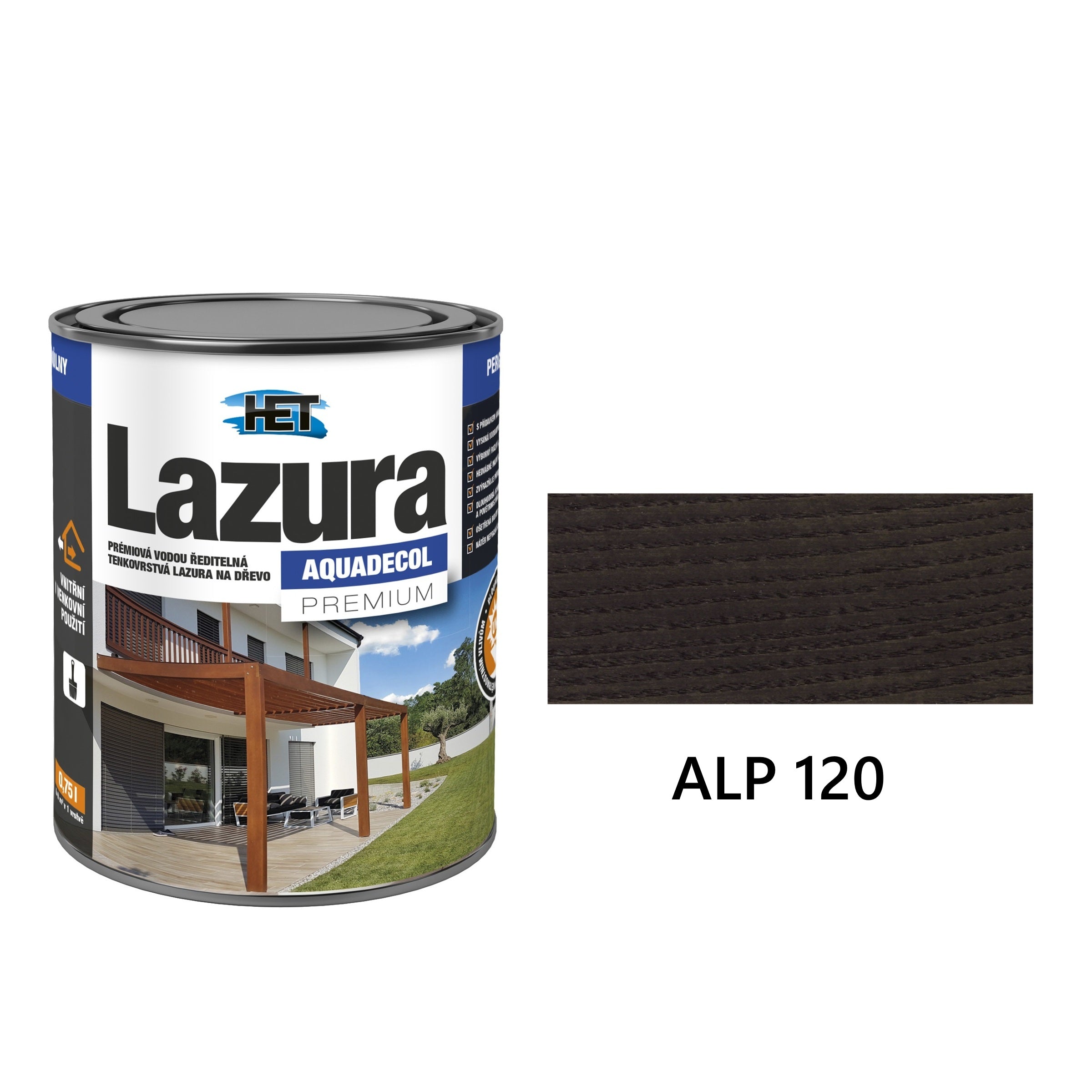 HET Aquadecol LAZÚRA PREMIUM tenkovrstvá lazúra na drevo ALP 120