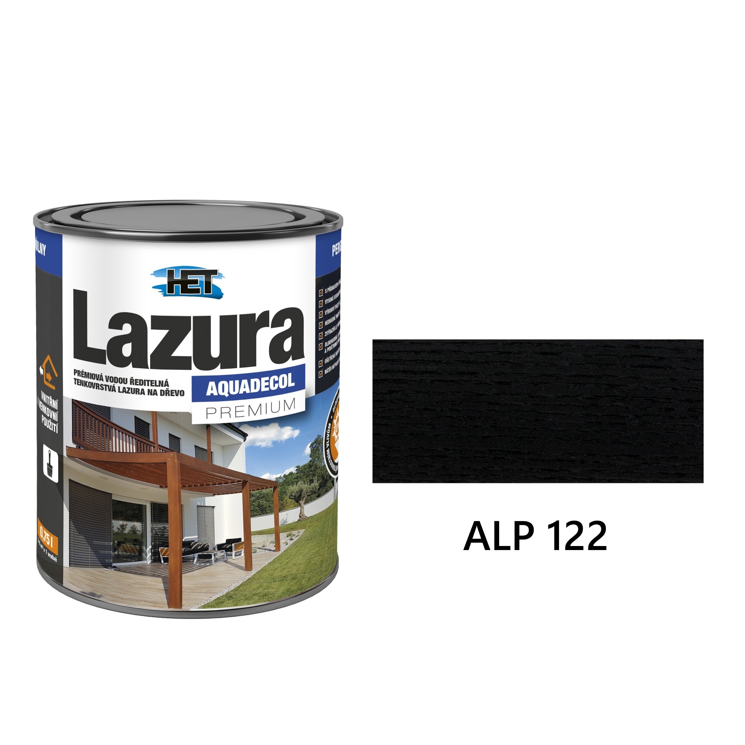 HET Aquadecol LAZÚRA PREMIUM tenkovrstvá lazúra na drevo ALP 122