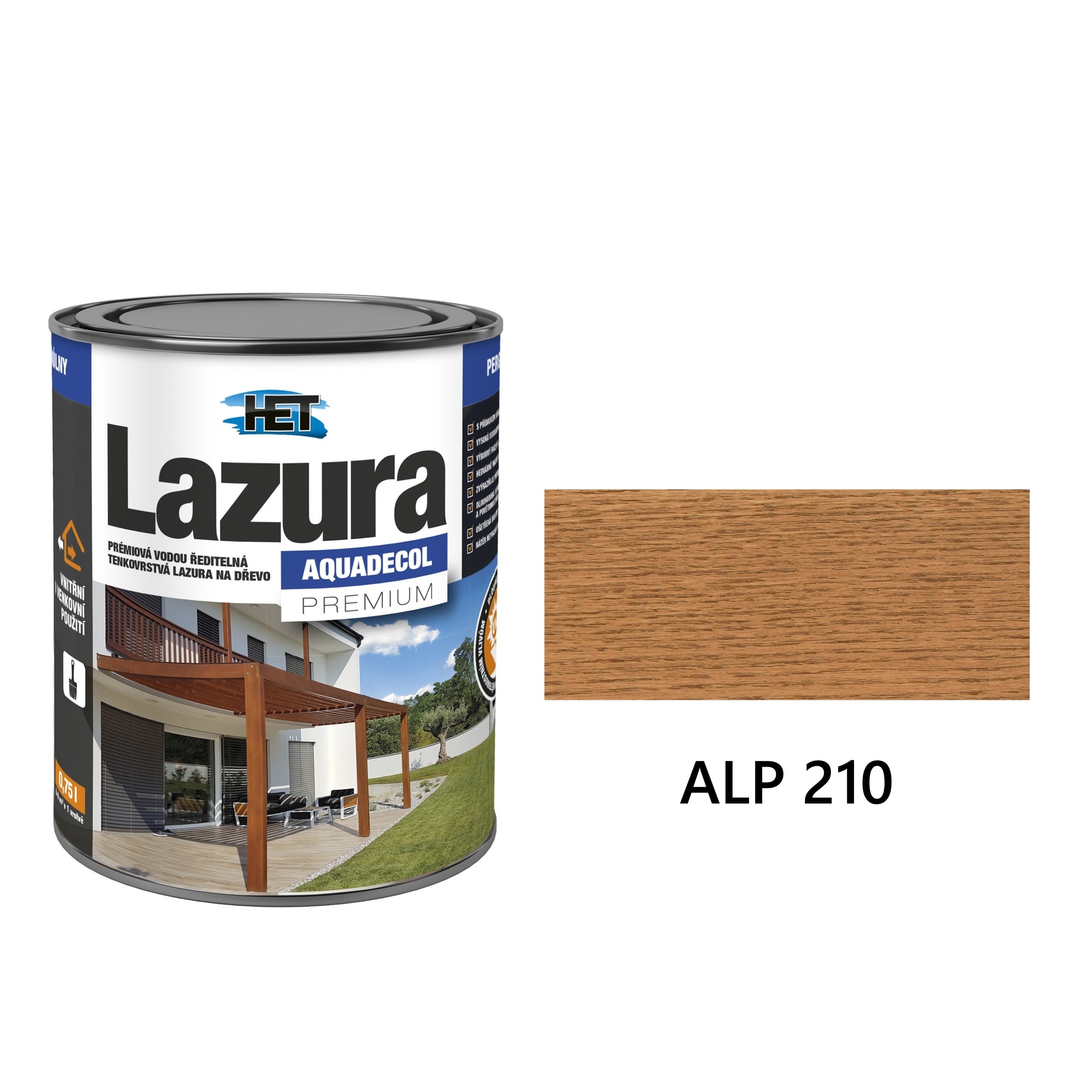 HET Aquadecol LAZÚRA PREMIUM tenkovrstvá lazúra na drevo ALP 210