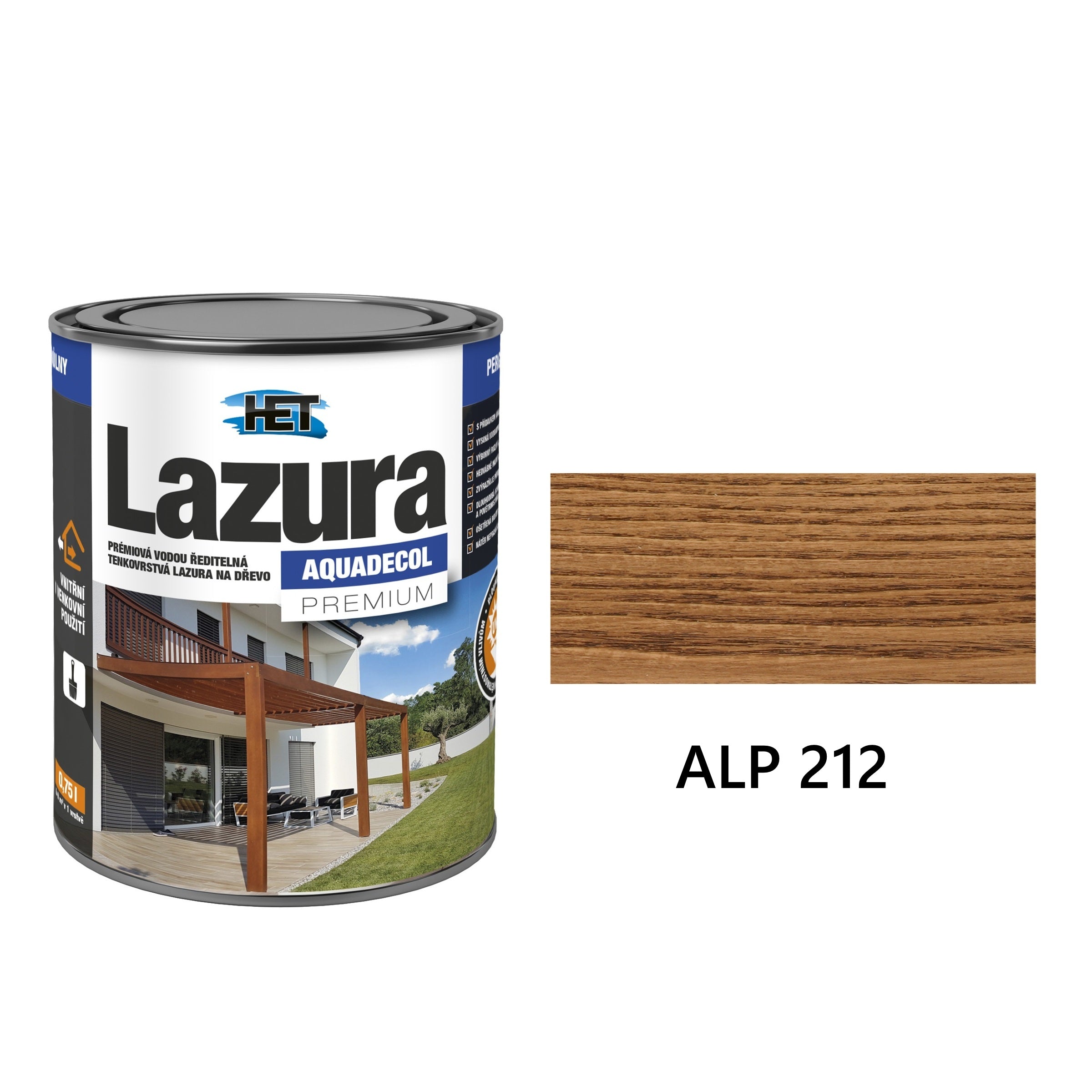 HET Aquadecol LAZÚRA PREMIUM tenkovrstvá lazúra na drevo ALP 212