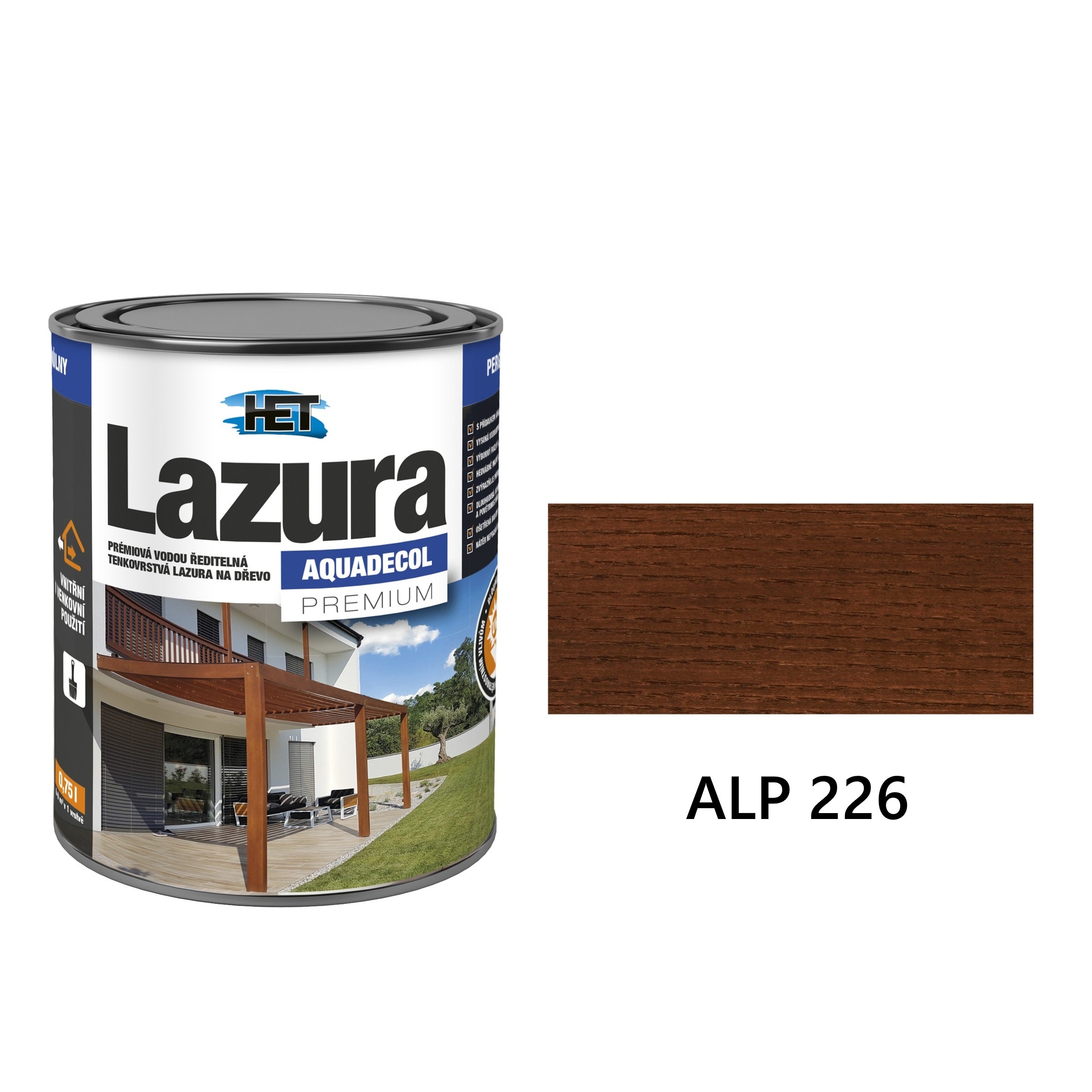 HET Aquadecol LAZÚRA PREMIUM tenkovrstvá lazúra na drevo ALP 226