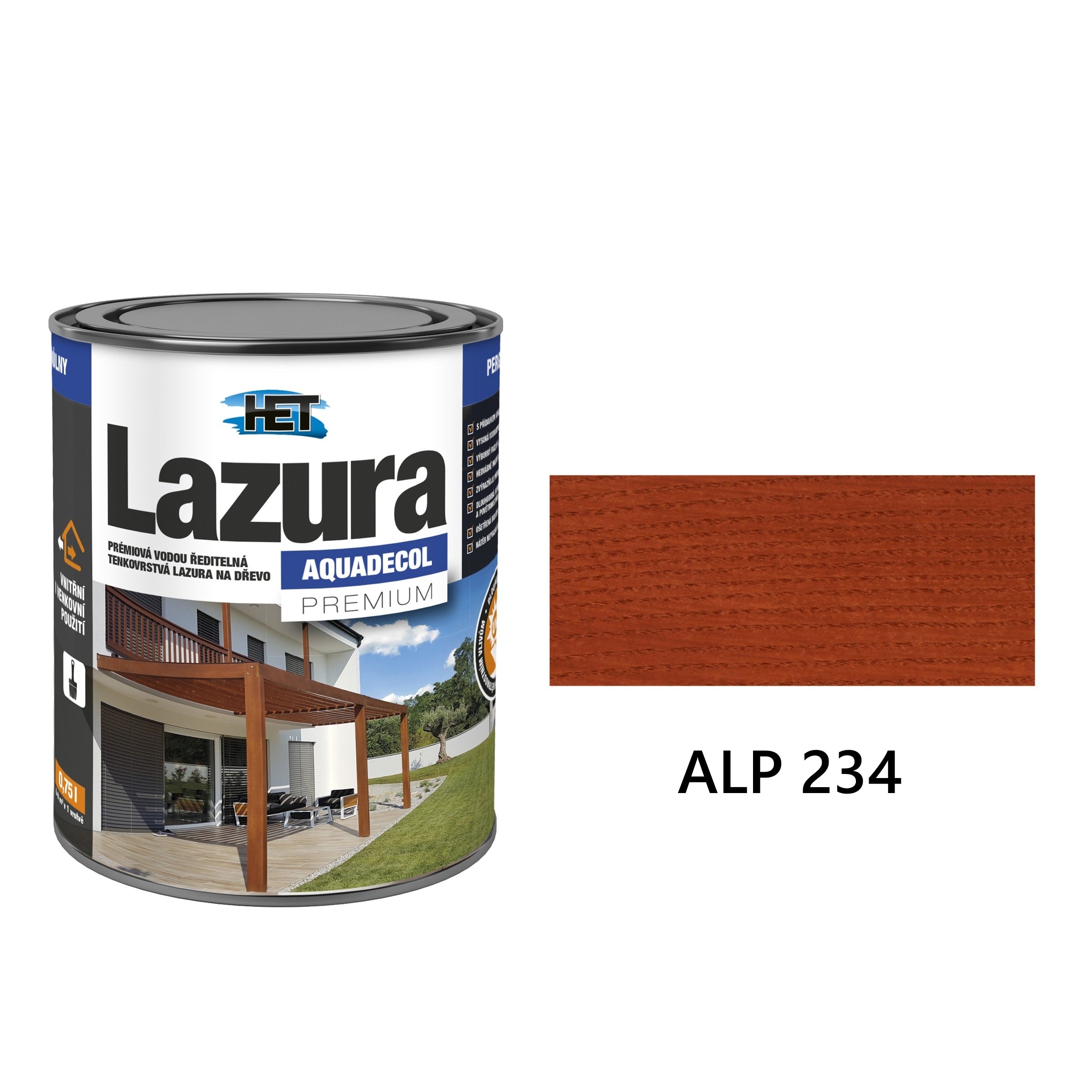 HET Aquadecol LAZÚRA PREMIUM tenkovrstvá lazúra na drevo ALP 234