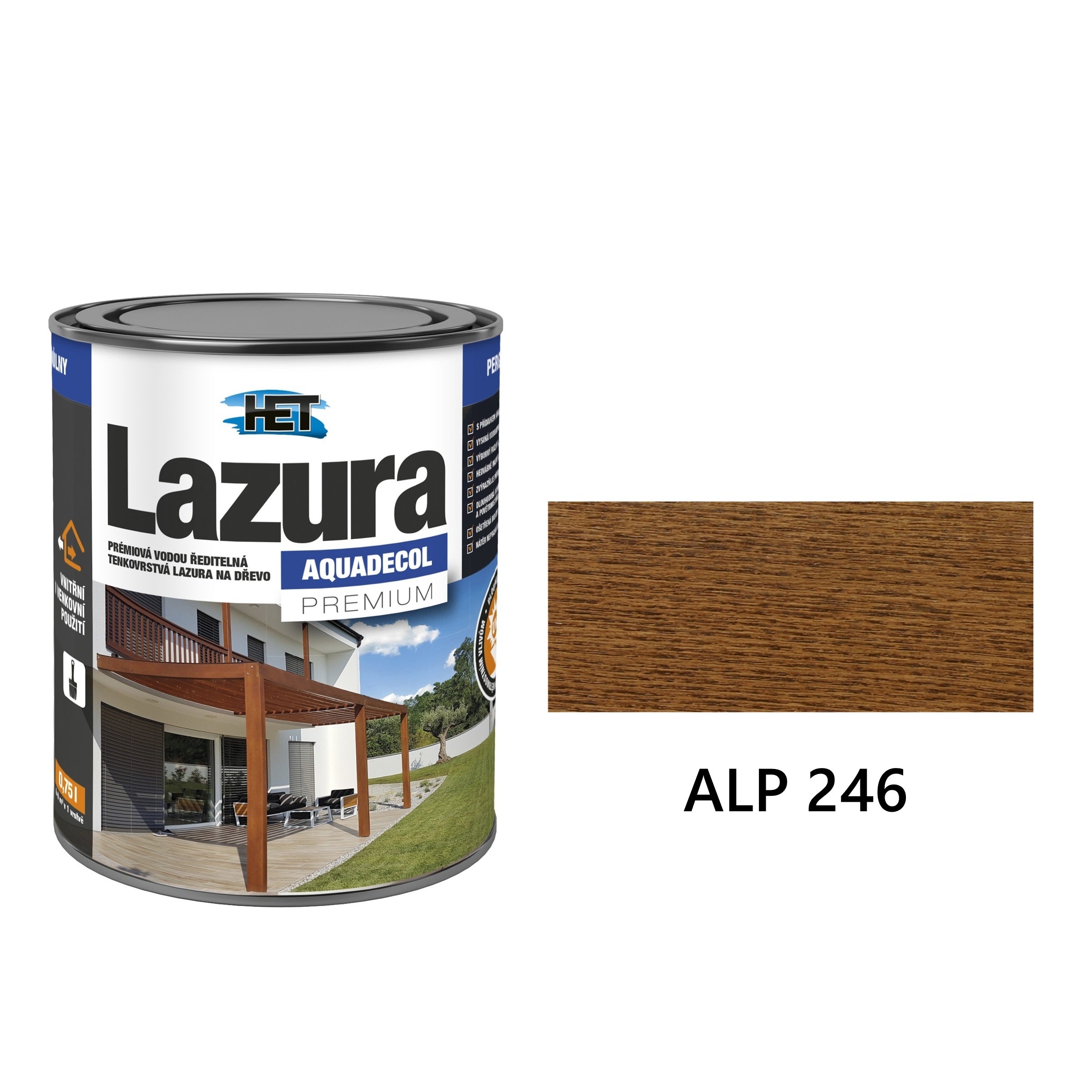 HET Aquadecol LAZÚRA PREMIUM tenkovrstvá lazúra na drevo ALP 246
