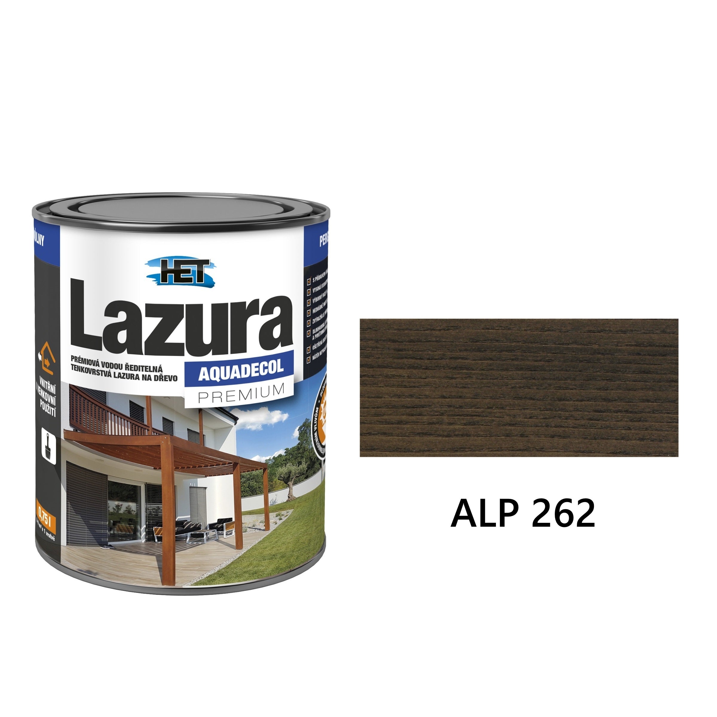 HET Aquadecol LAZÚRA PREMIUM tenkovrstvá lazúra na drevo ALP 262
