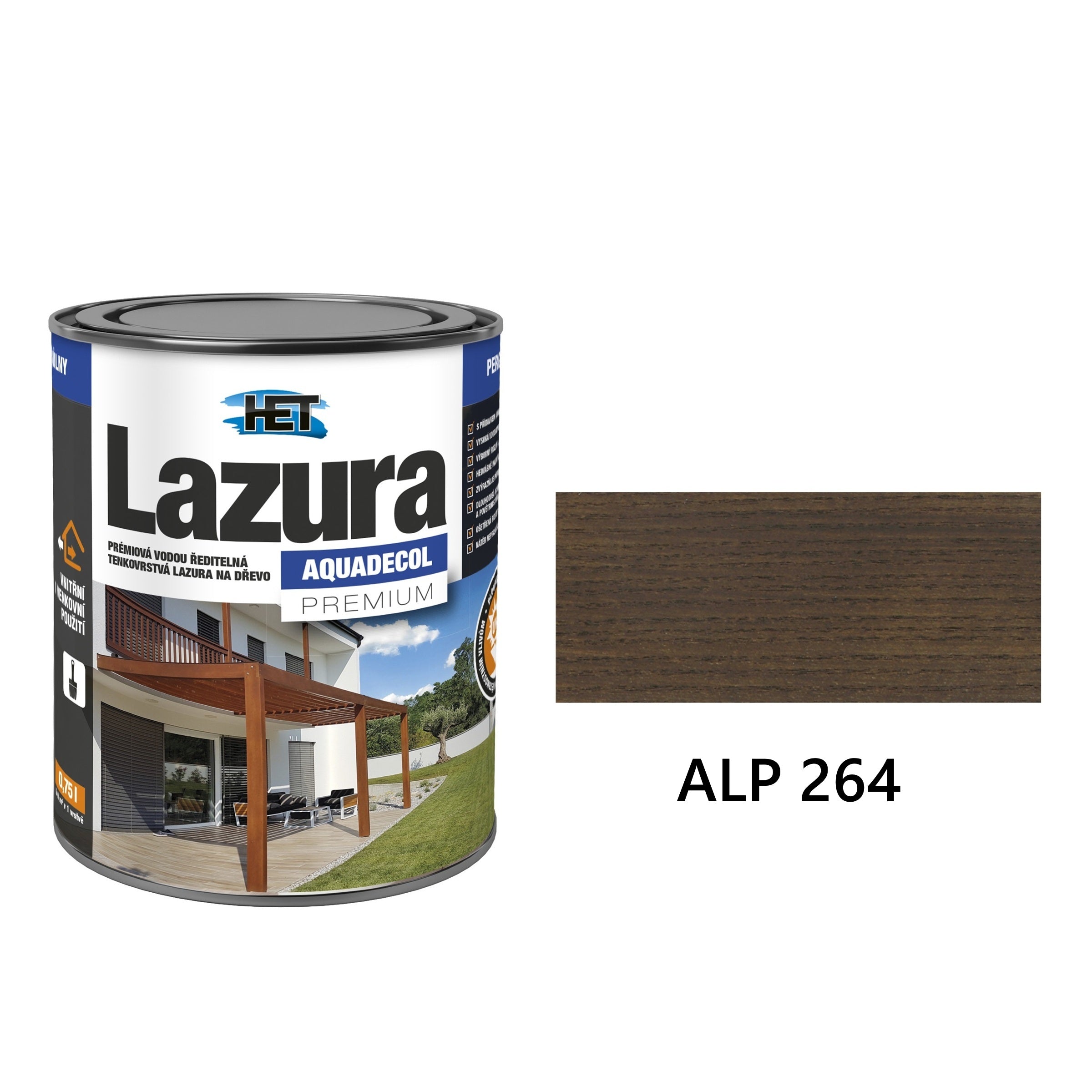 HET Aquadecol LAZÚRA PREMIUM tenkovrstvá lazúra na drevo ALP 264