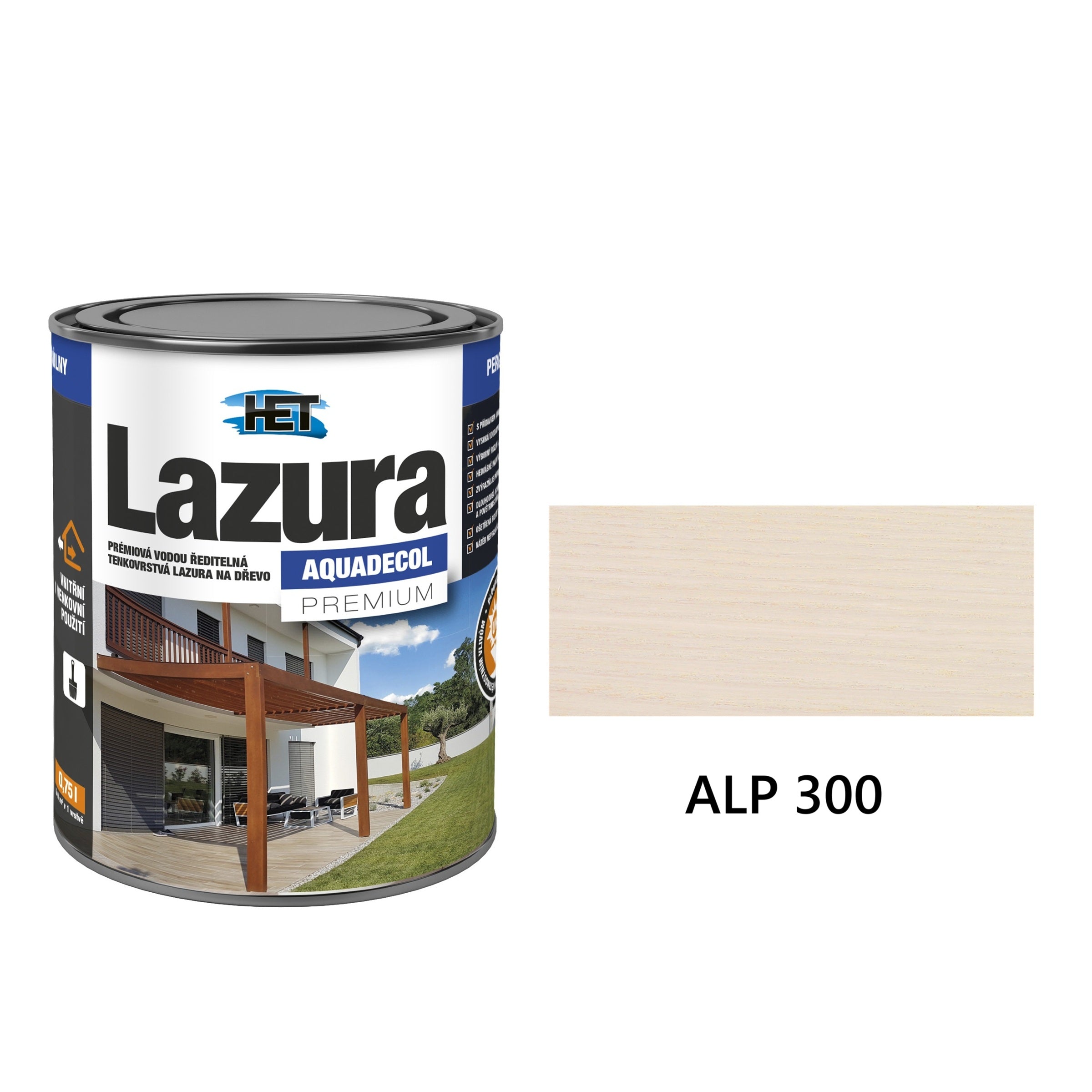HET Aquadecol LAZÚRA PREMIUM tenkovrstvá lazúra na drevo ALP 300