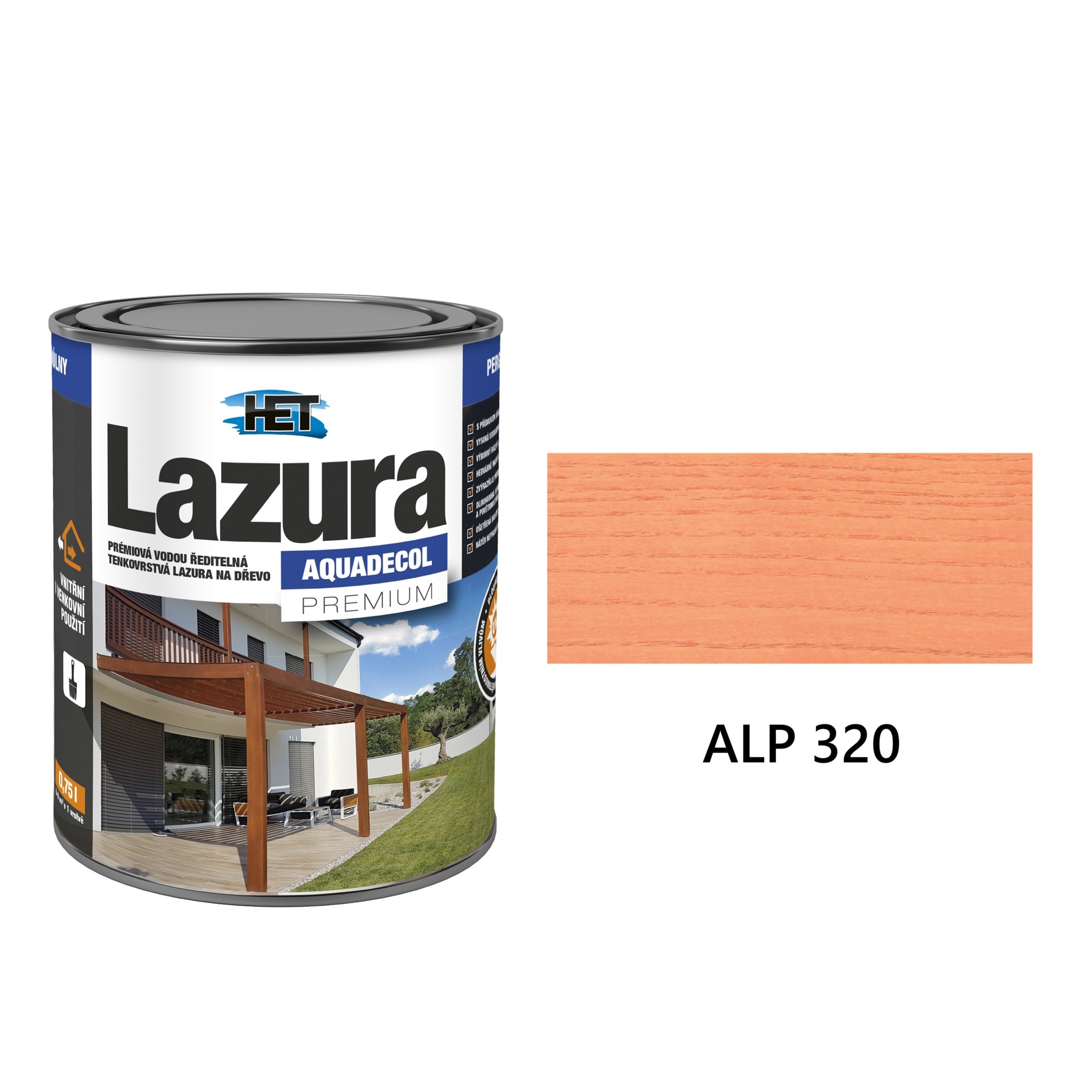 HET Aquadecol LAZÚRA PREMIUM tenkovrstvá lazúra na drevo ALP 320