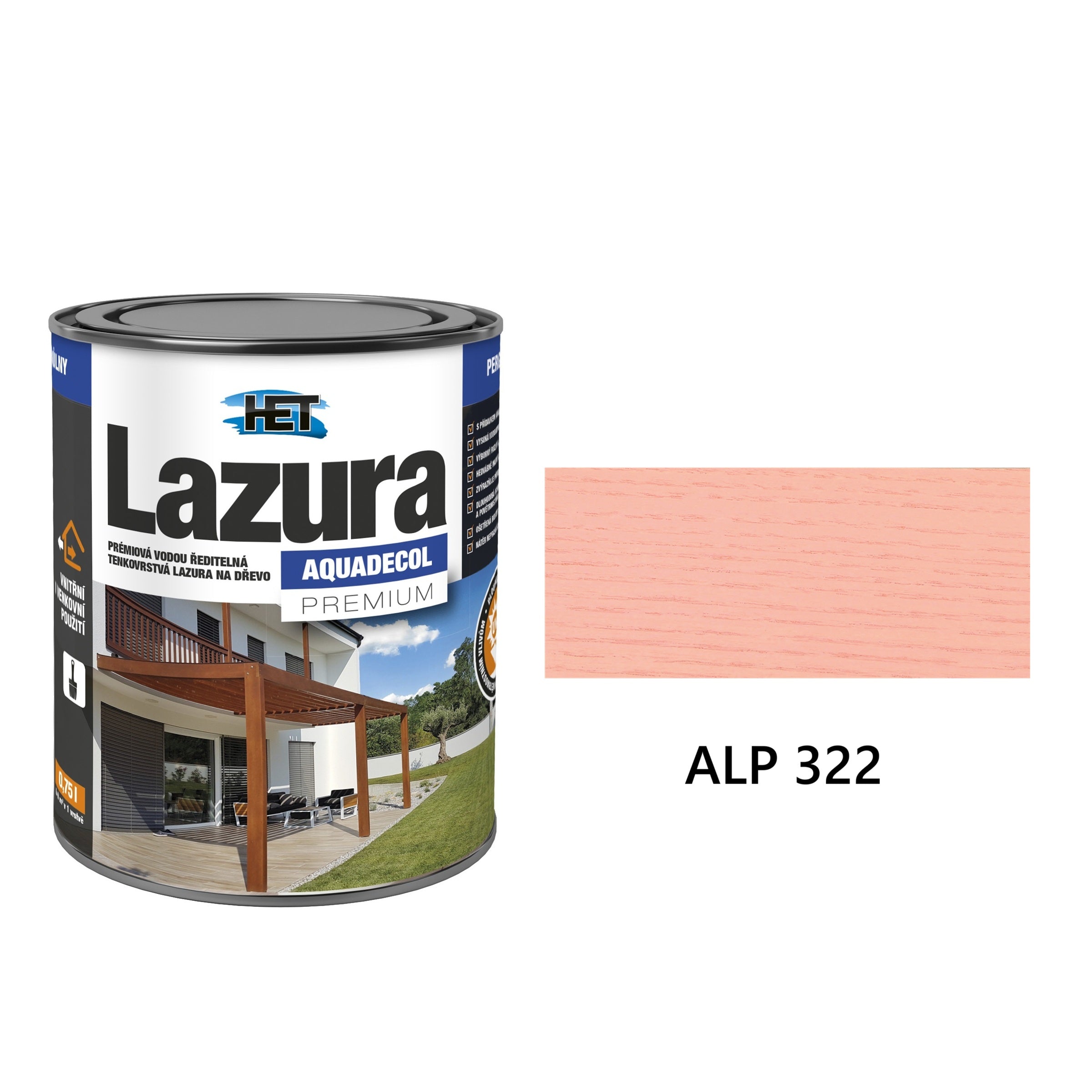 HET Aquadecol LAZÚRA PREMIUM tenkovrstvá lazúra na drevo ALP 332