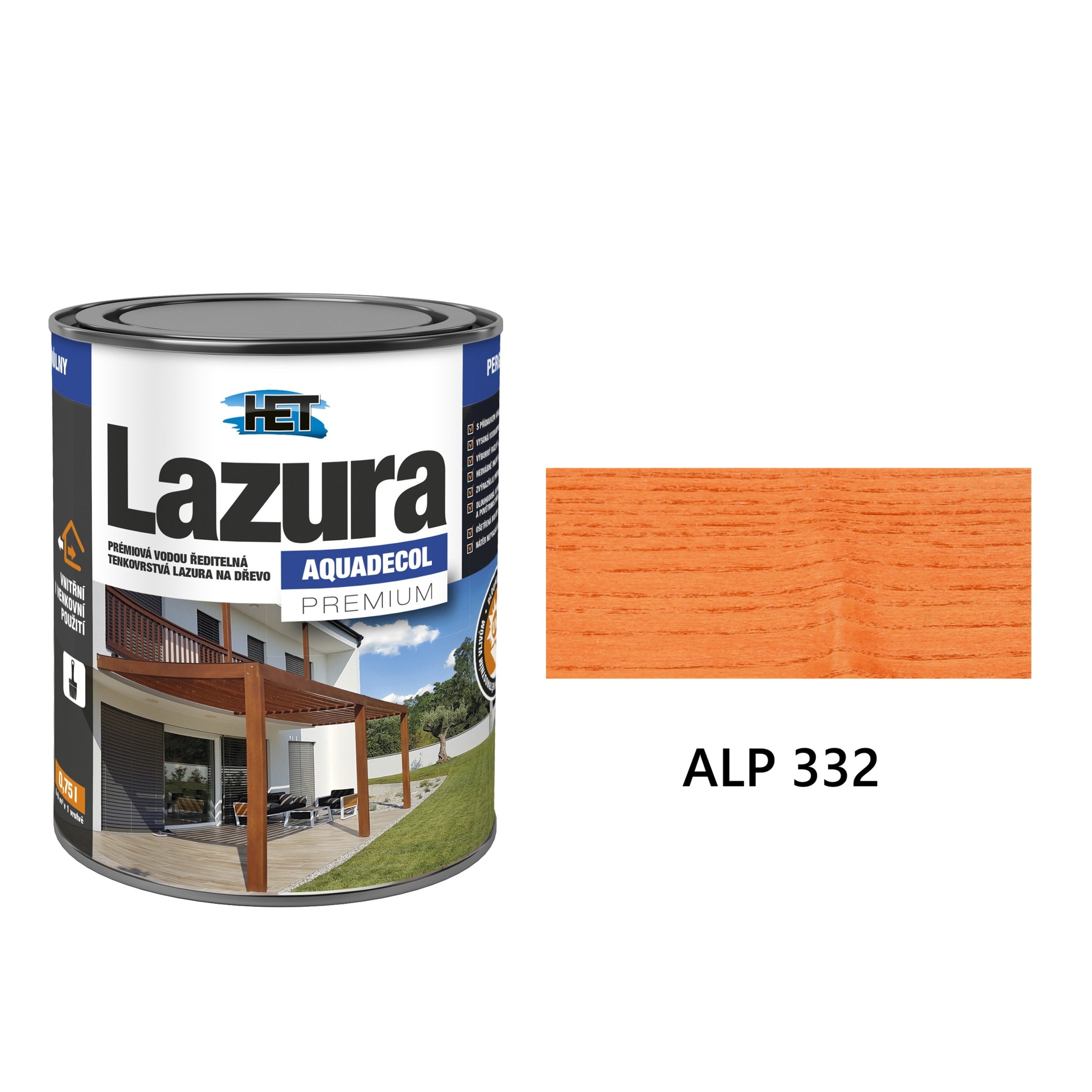 HET Aquadecol LAZÚRA PREMIUM tenkovrstvá lazúra na drevo ALP 332
