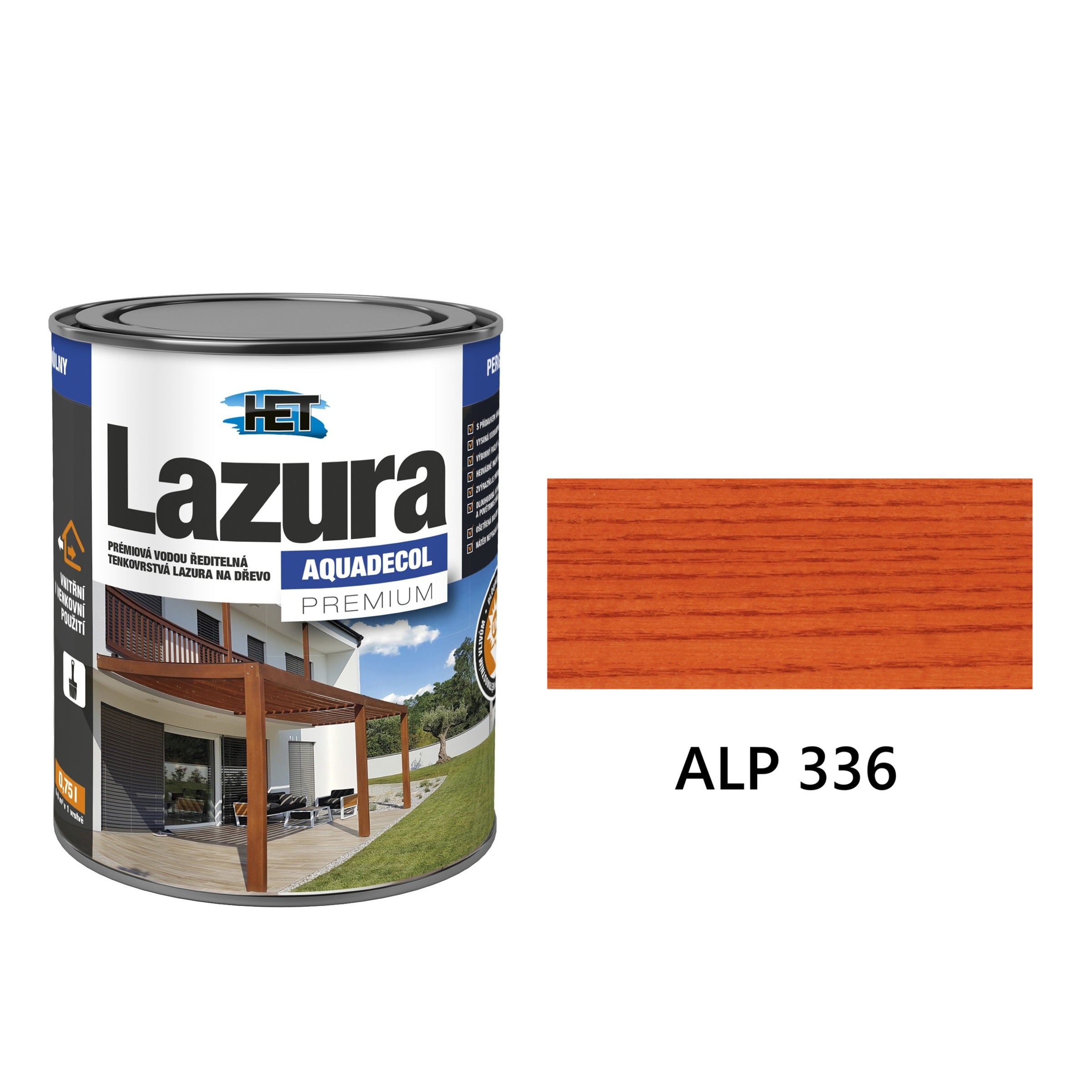 HET Aquadecol LAZÚRA PREMIUM tenkovrstvá lazúra na drevo ALP 336