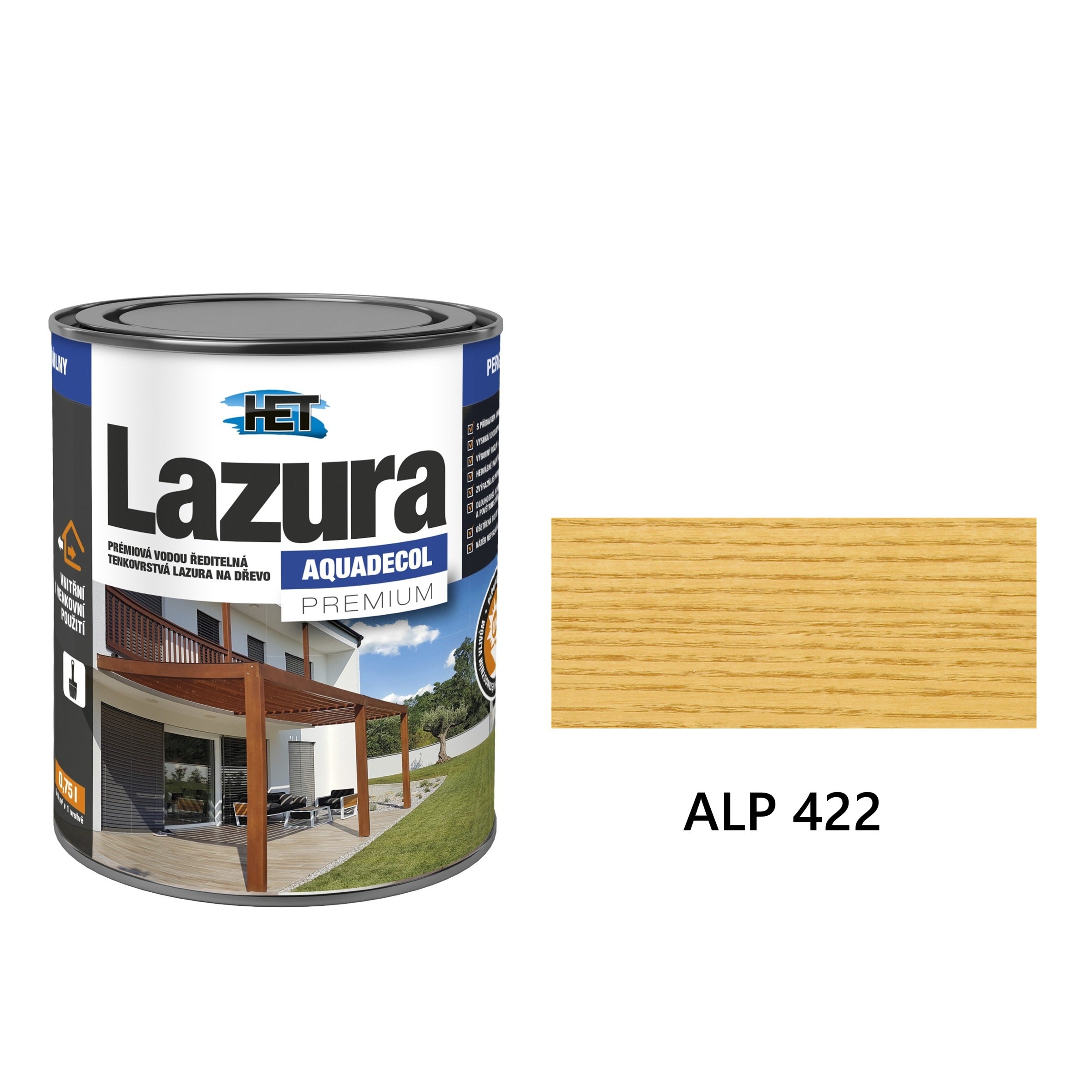 HET Aquadecol LAZÚRA PREMIUM tenkovrstvá lazúra na drevo ALP 422