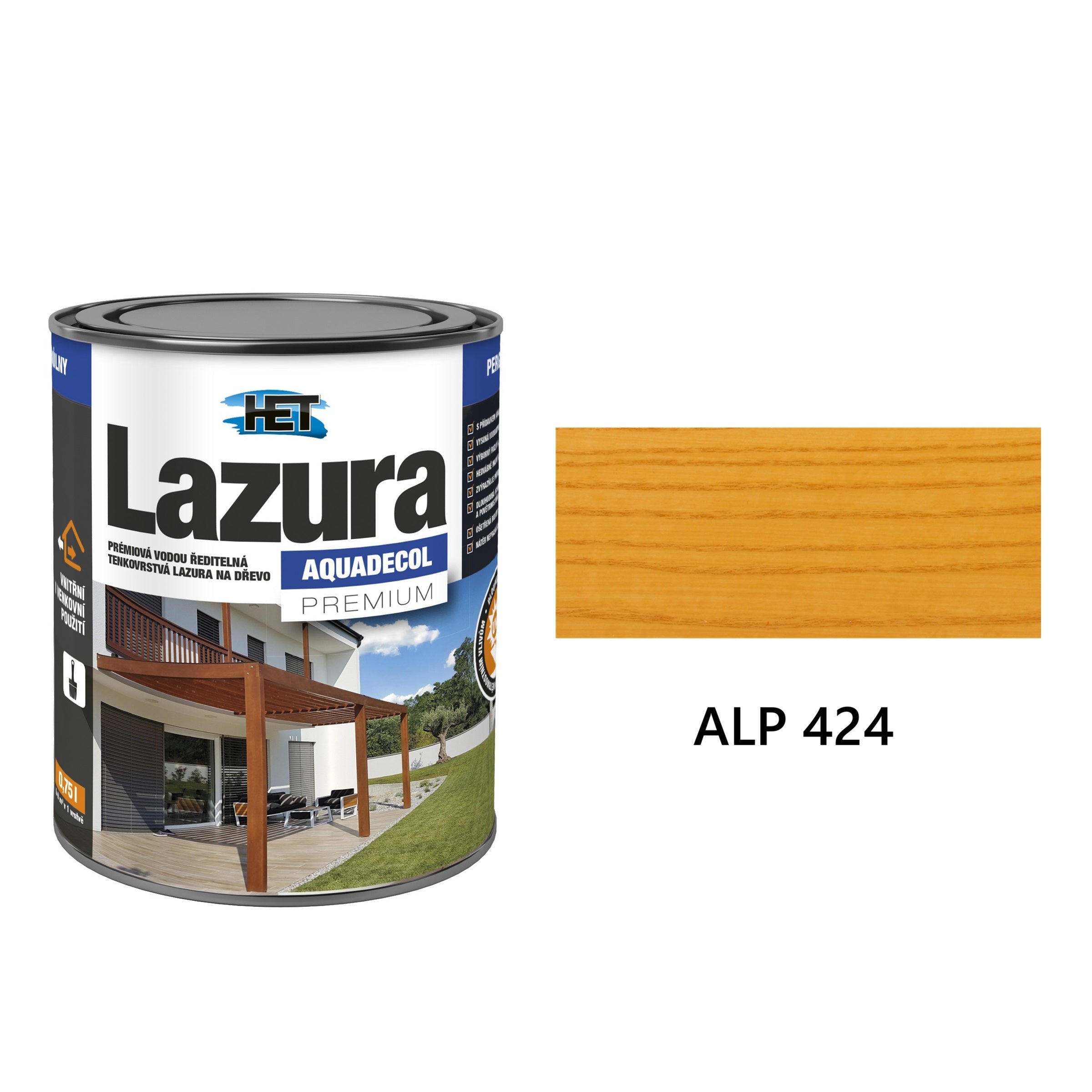 HET Aquadecol LAZÚRA PREMIUM tenkovrstvá lazúra na drevo ALP 424