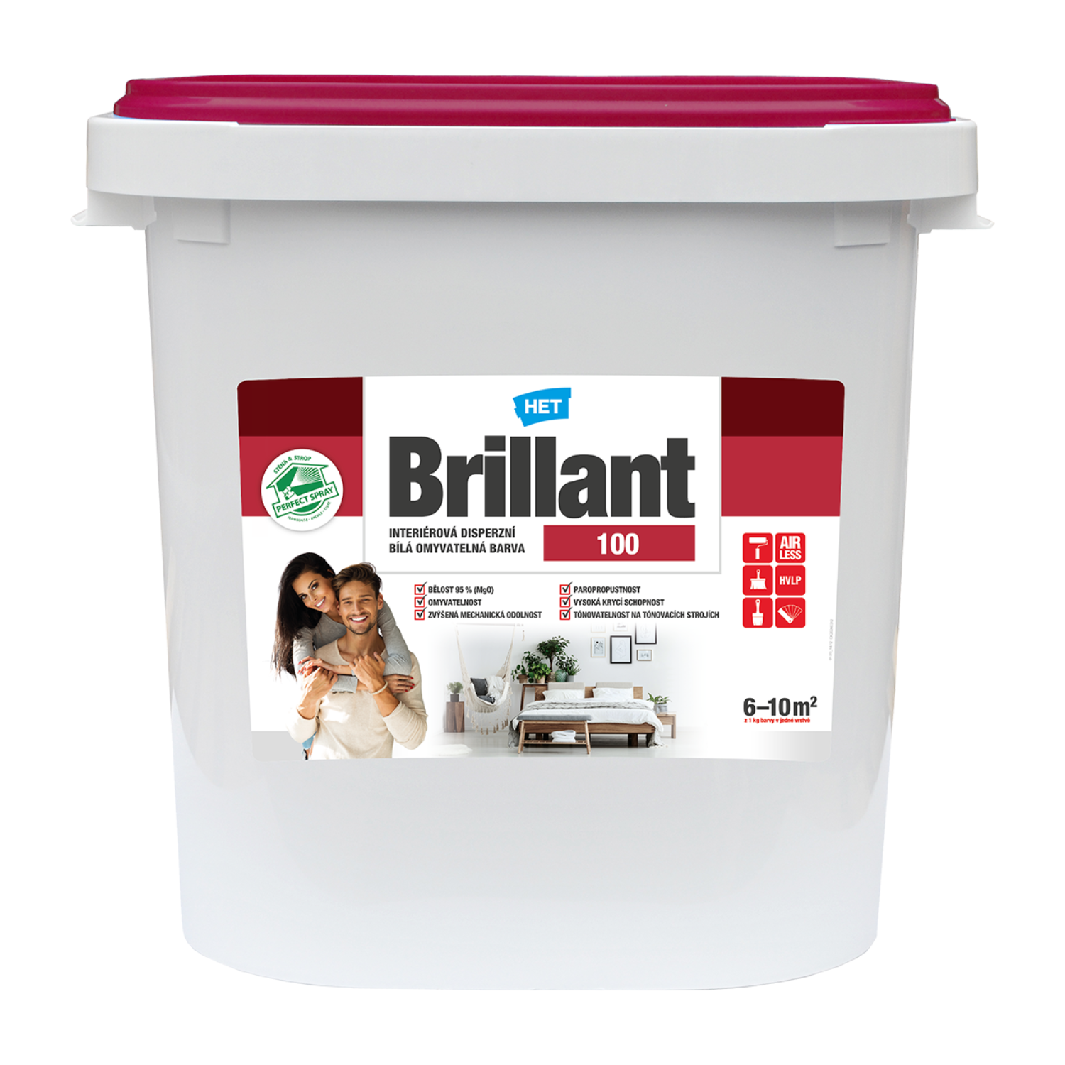 HET Brillant 100 interiérová disperzná umývateľná farba 40 kg