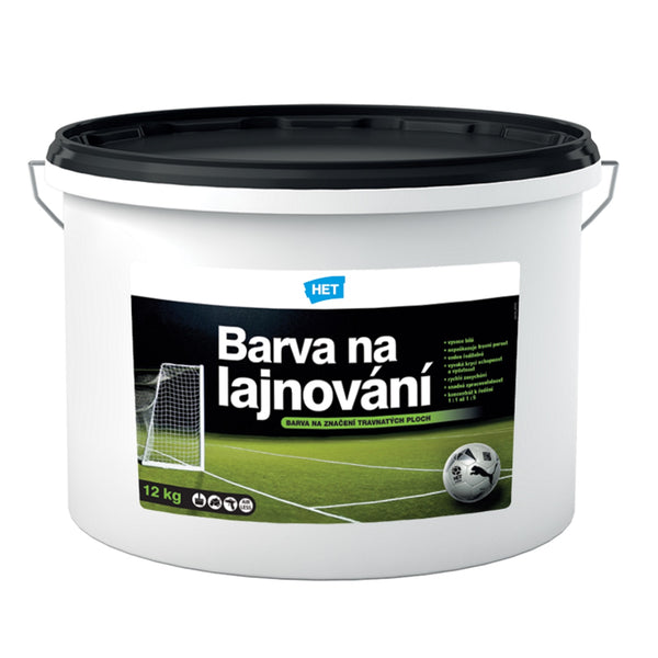 HET Farba na lajnovanie biela vodou riediteľná farba na značenie trávnatých športových plôch 12 kg