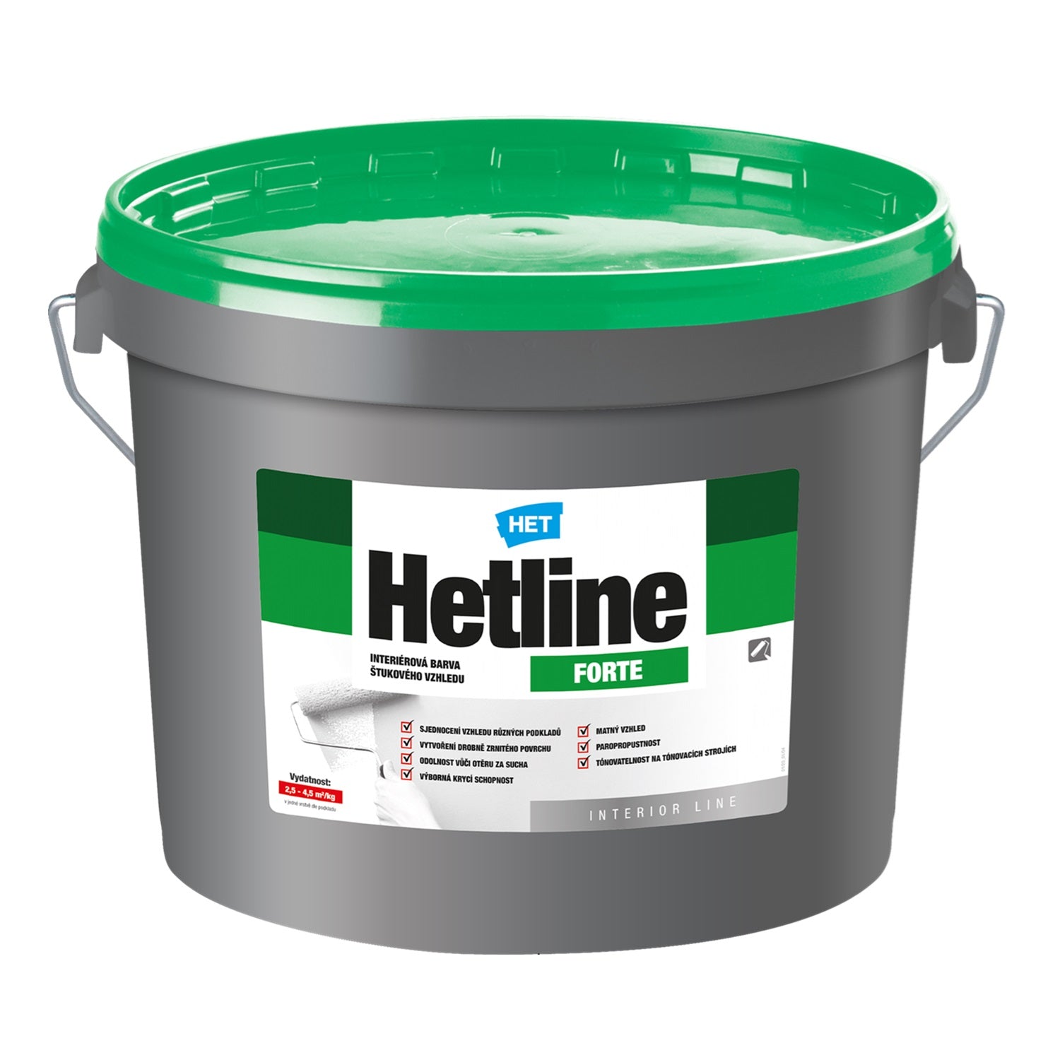 HET Hetline FORTE biela oteruvzdorná interiérová farba štukového vzhľadu 12 kg