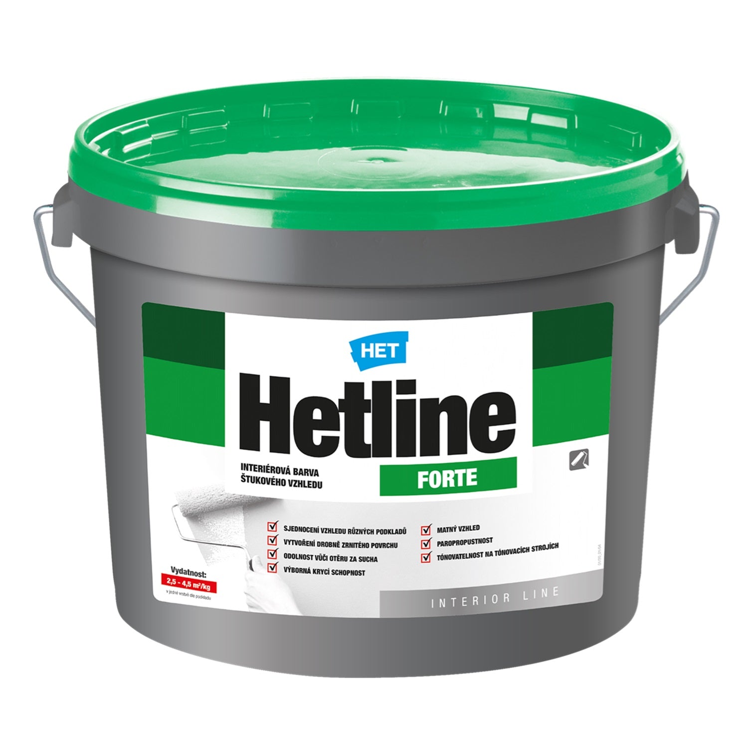 HET Hetline FORTE biela oteruvzdorná interiérová farba štukového vzhľadu 5 kg