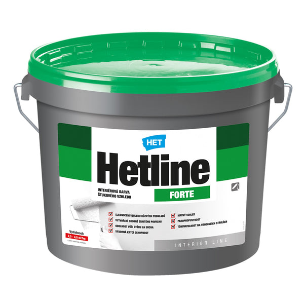 HET Hetline FORTE biela oteruvzdorná interiérová farba štukového vzhľadu 5 kg