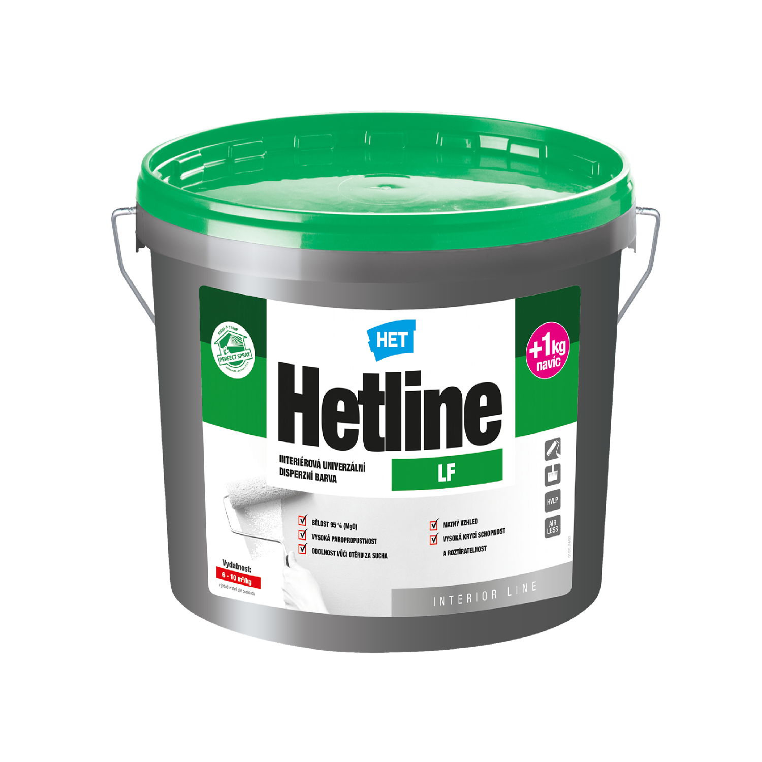 HET Hetline LF biela disperzná akrylátová interiérová farba na stenu 7+1 kg