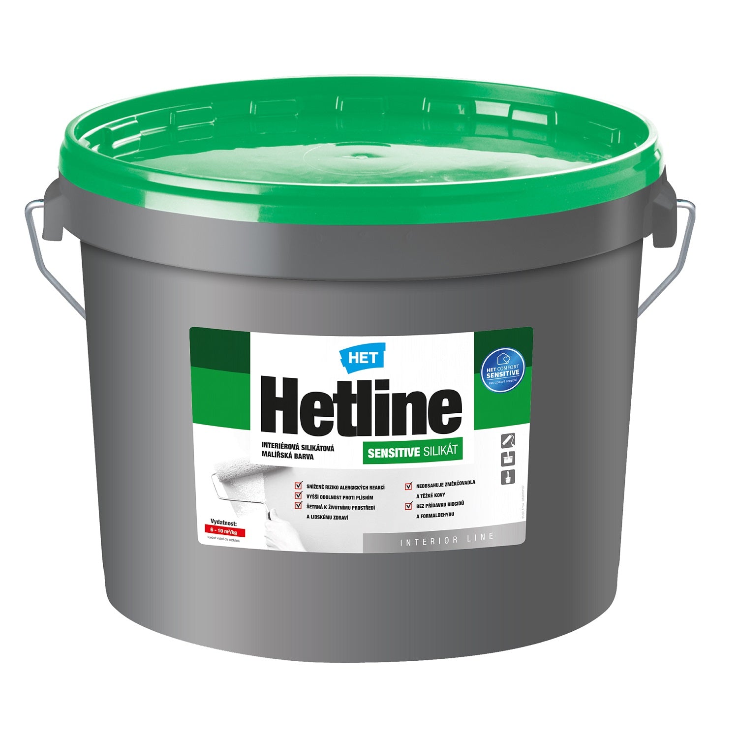 HET Hetline SENSITIVE SILIKÁT biela silikátová interiérová farba na stenu 12 kg