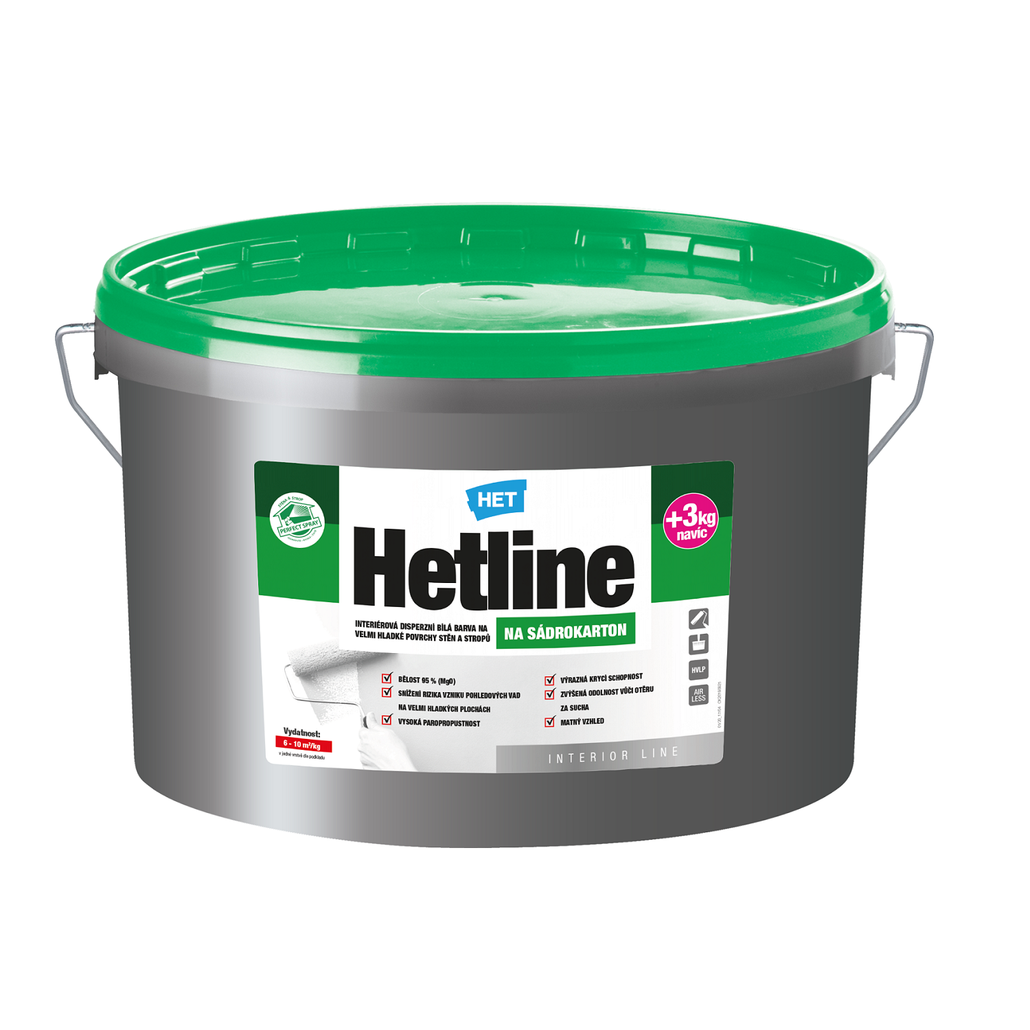 HET Hetline interiérová disperzná biela farba na sadrokartón 15+3 kg