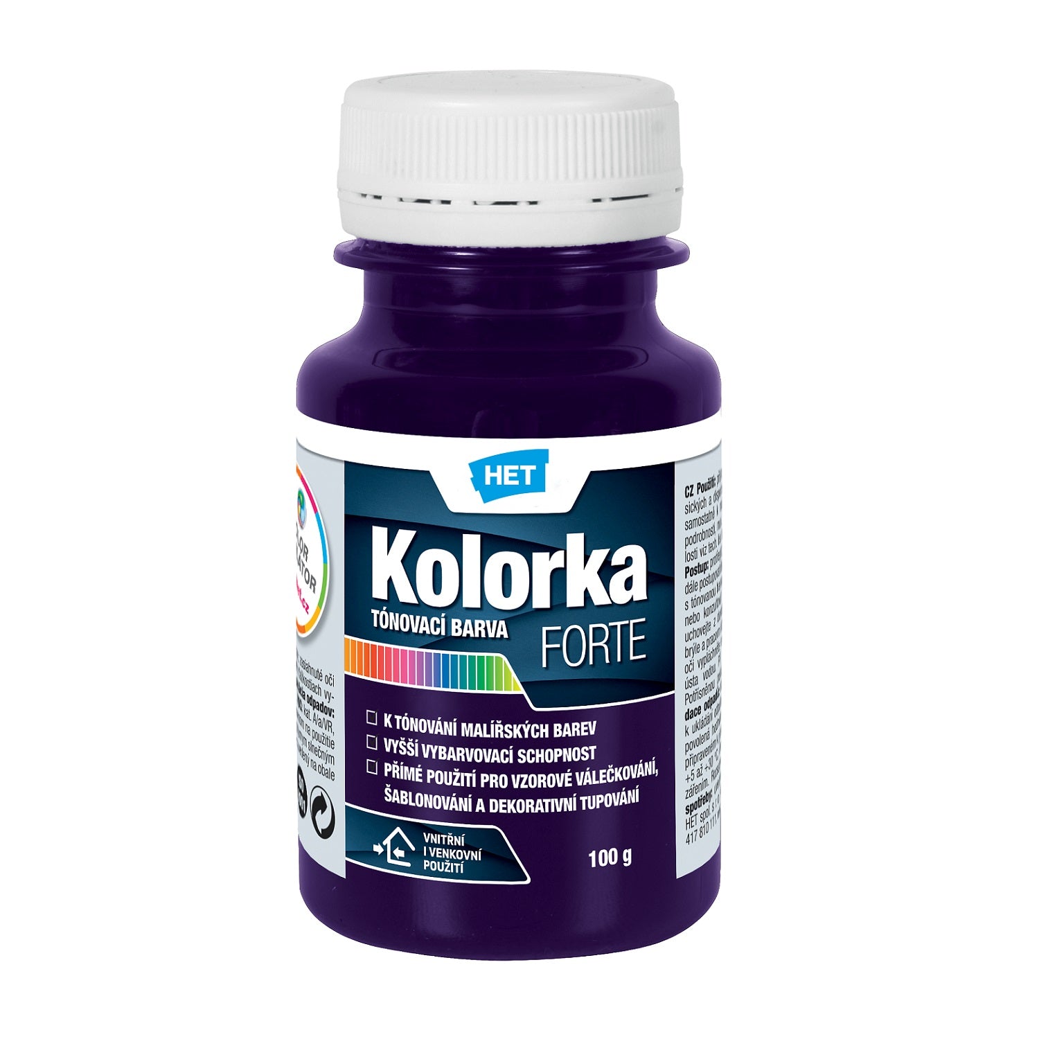 HET KOLORKA FORTE Akrylátová tónovacia farba KF 0356 - fialová 100 g