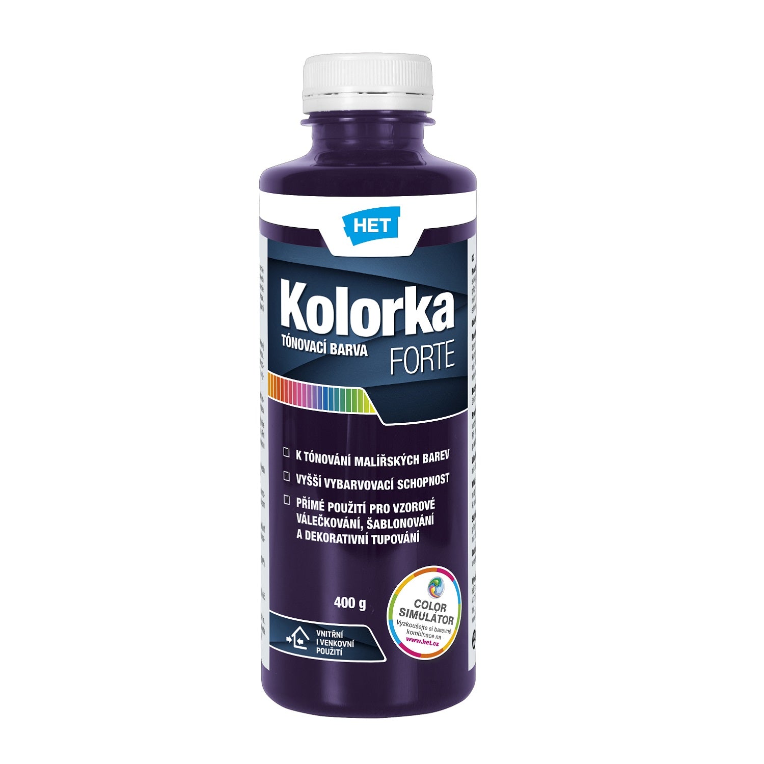 HET KOLORKA FORTE Akrylátová tónovacia farba KF 0356 - fialová 400 g