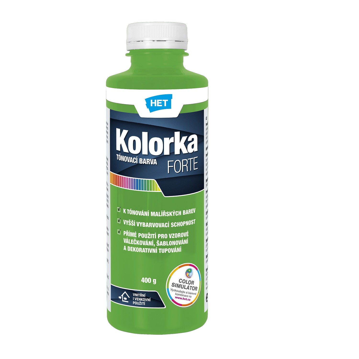 HET KOLORKA FORTE Akrylátová tónovacia farba KF 0546 - svetlo zelená 400 g