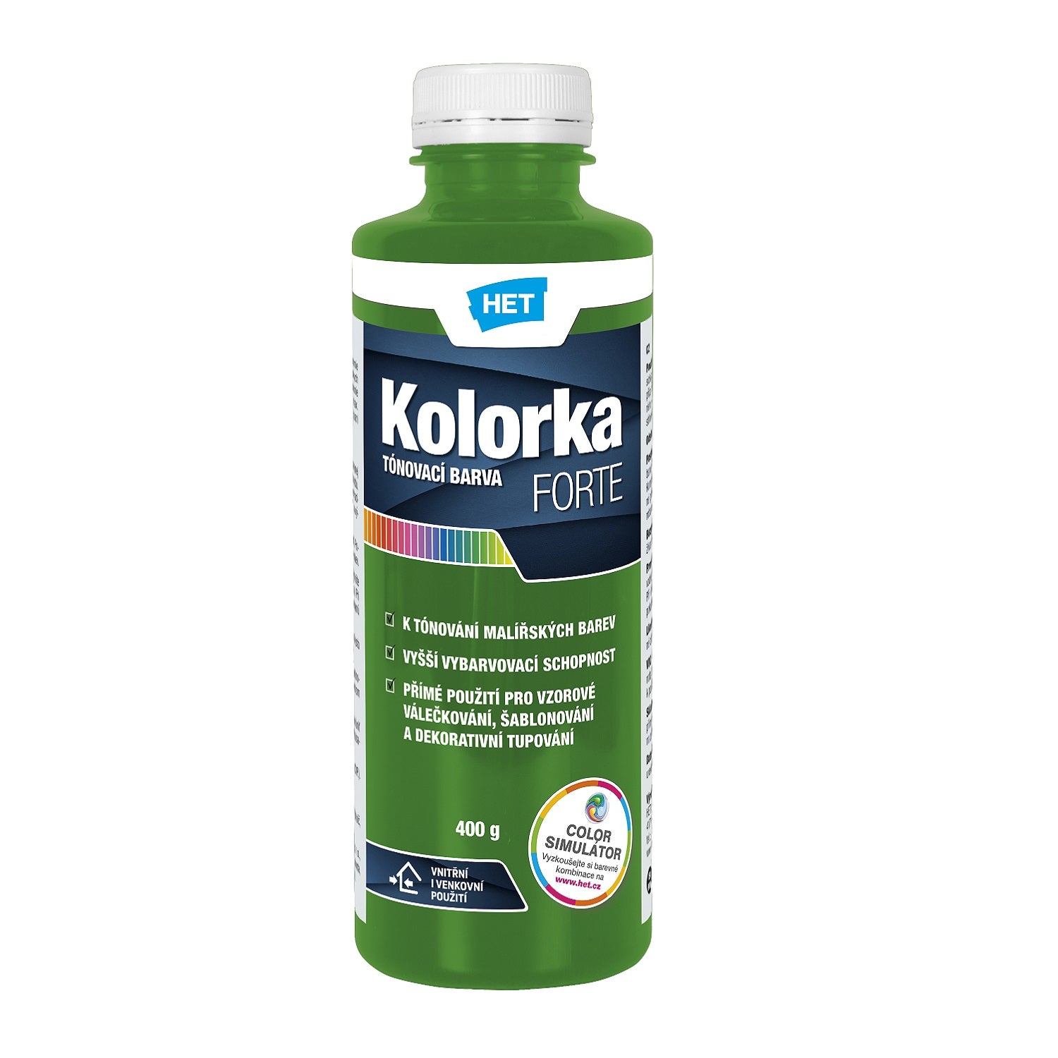 HET KOLORKA FORTE Akrylátová tónovacia farba KF 0566 - zelená 400 g