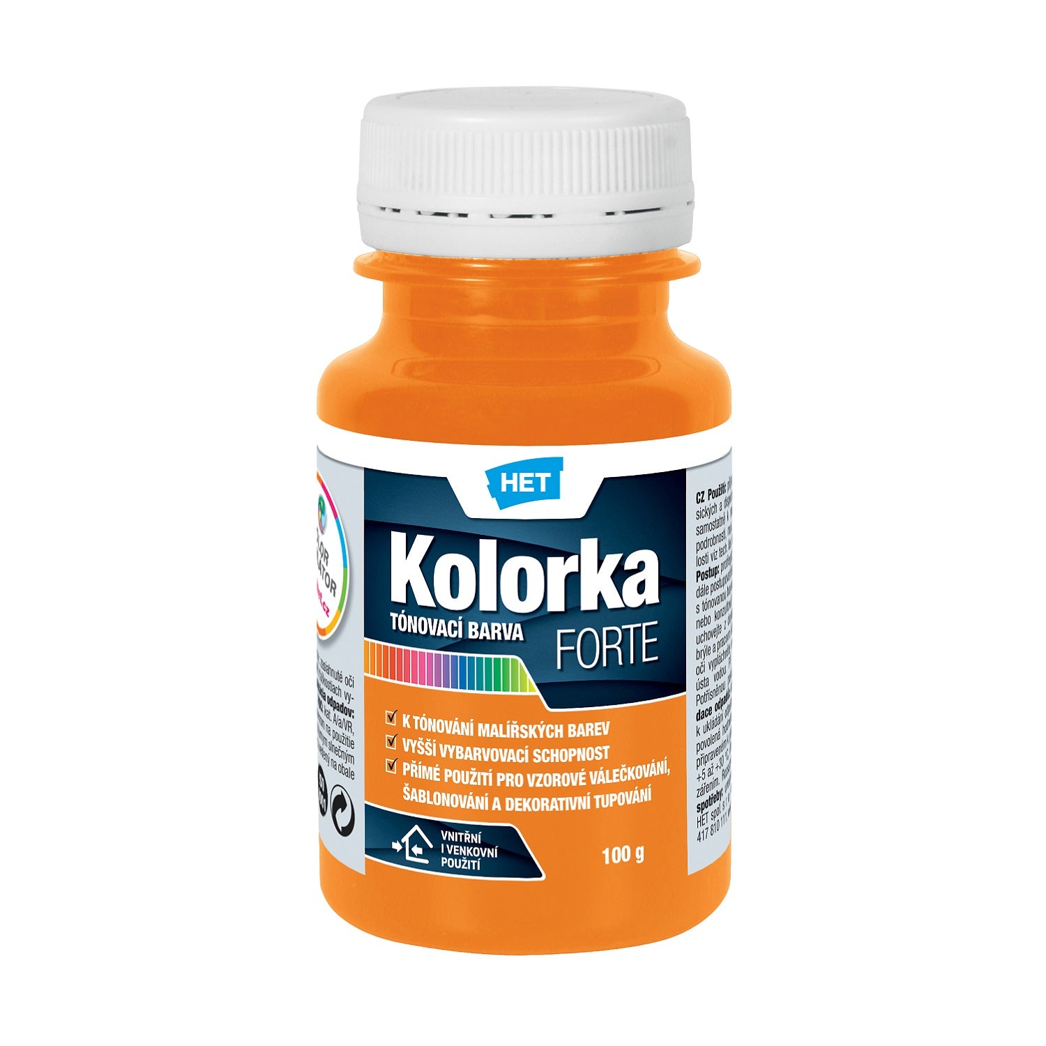 HET KOLORKA FORTE Akrylátová tónovacia farba KF 0646 - žltooranžová 100 g