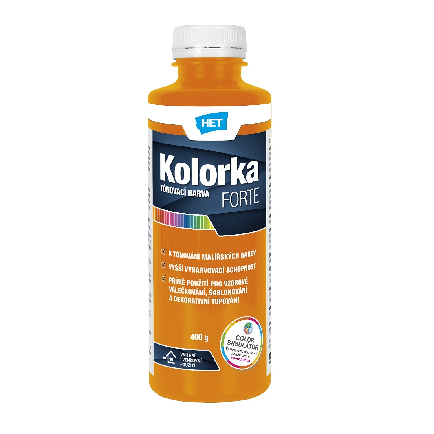 HET KOLORKA FORTE Akrylátová tónovacia farba KF 0646 - žltooranžová 400 g