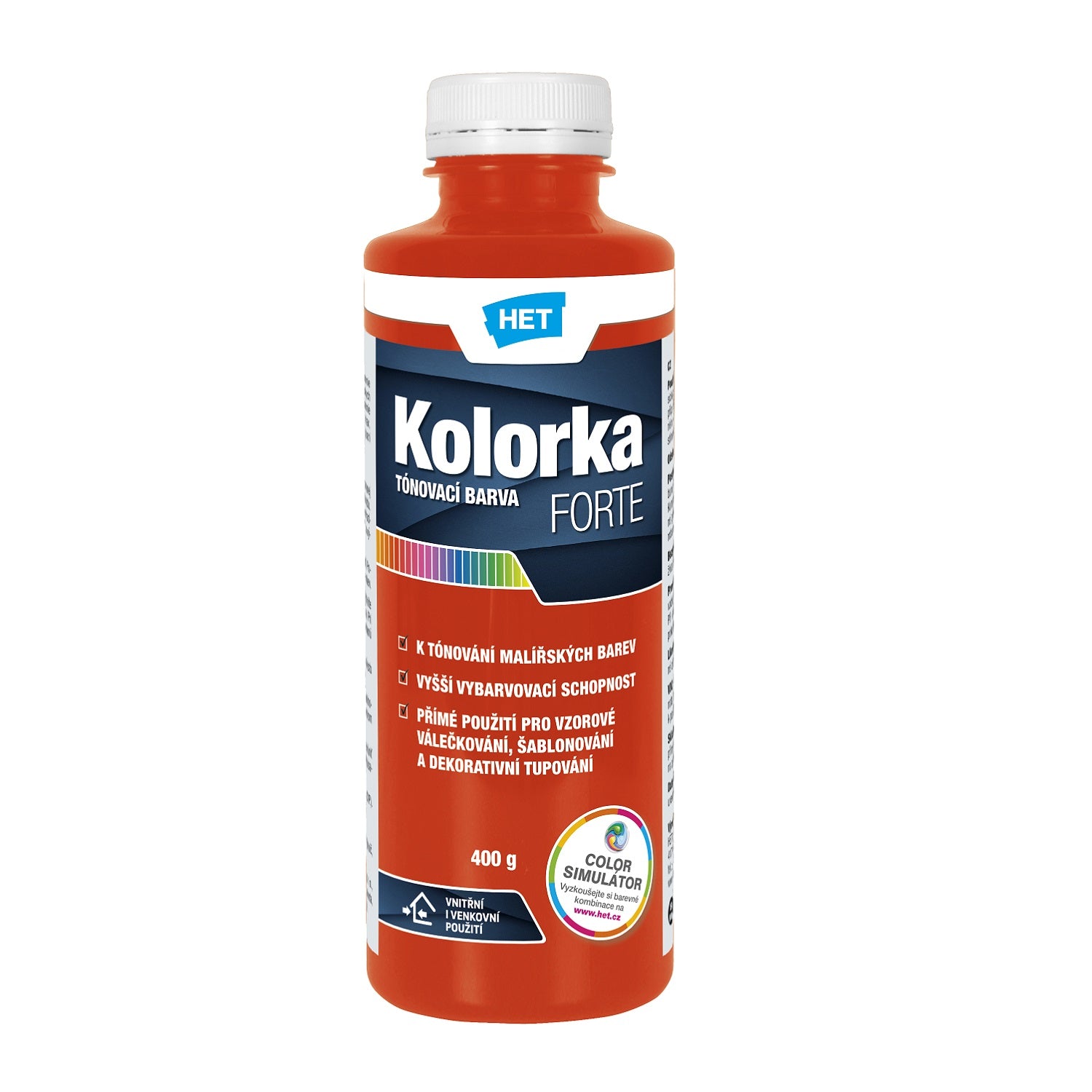 HET KOLORKA FORTE Akrylátová tónovacia farba KF 0796 - oranžová 400 g