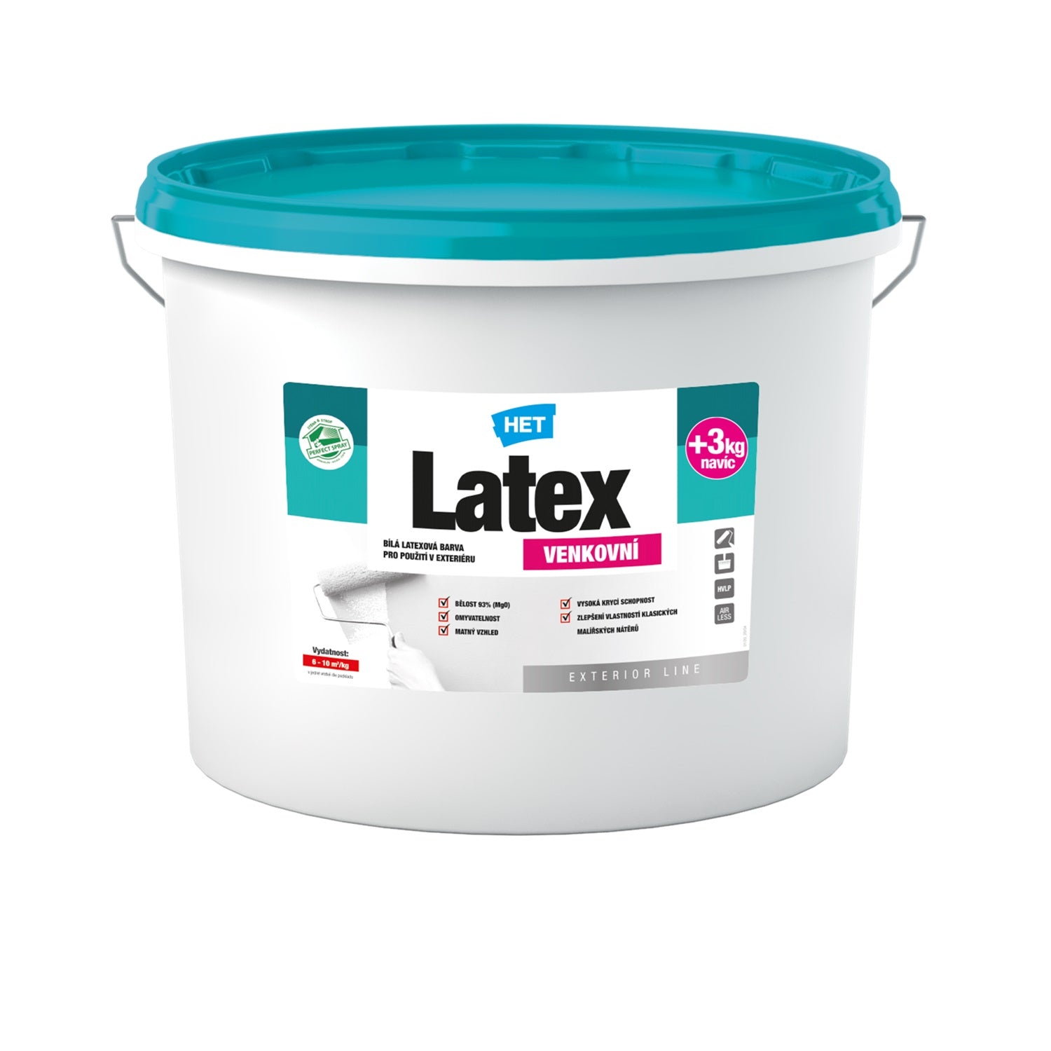 HET Latex VONKAJŠÍ biela umývateľná latexová exteriérová farba 10 + 3 kg