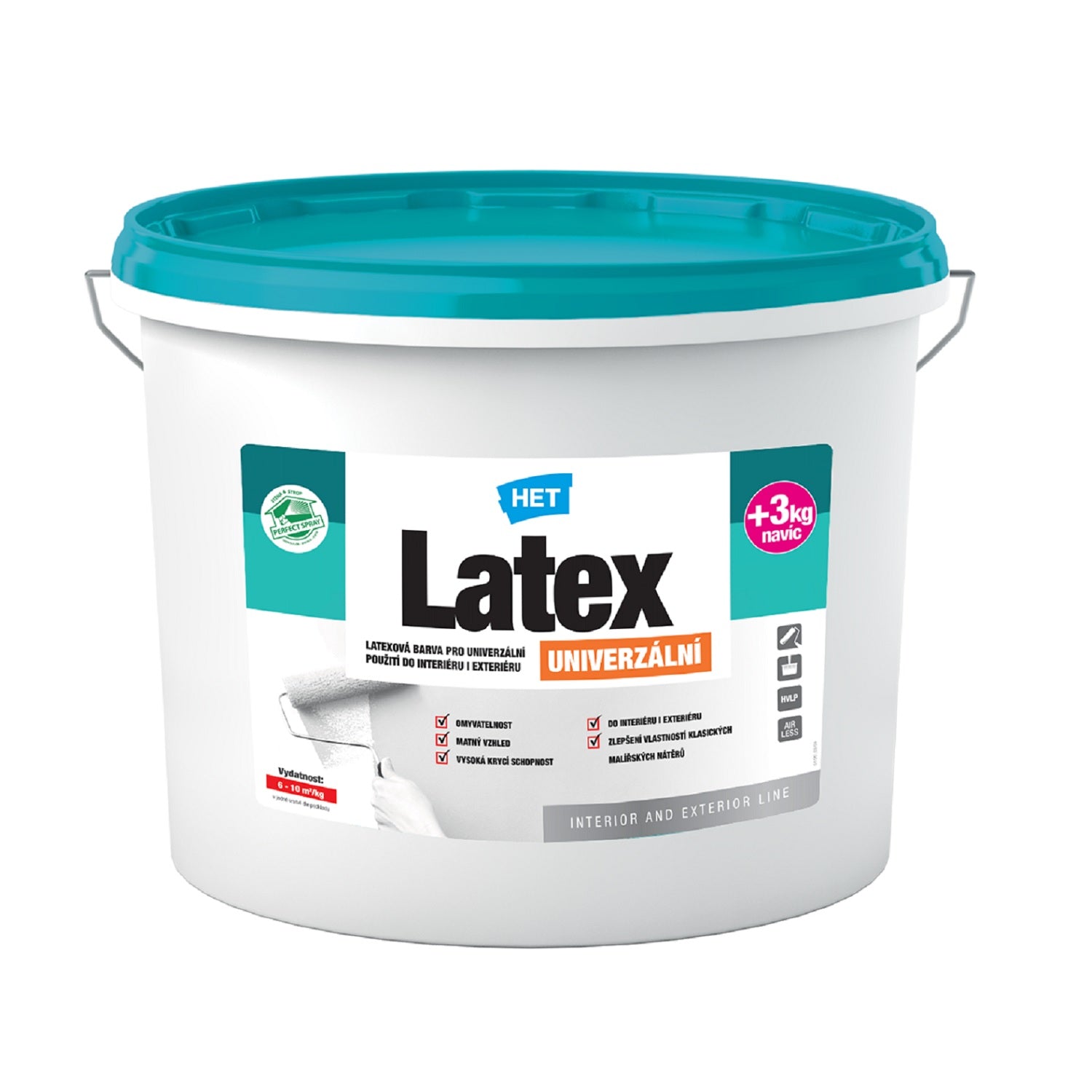 HET Latex UNIVERZÁLNY biela latexová umývateľná farba do interiéru a exteriéru 10 kg+3 kg