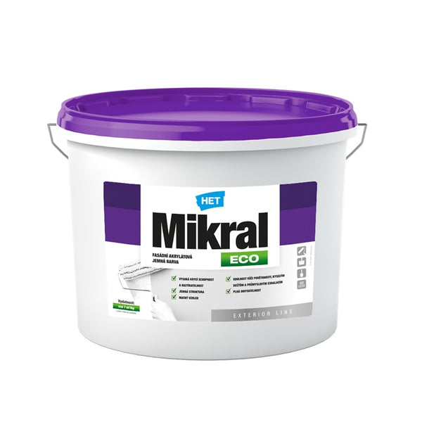 HET Mikral ECO biela umývateľná akrylátová fasádna farba 5 kg