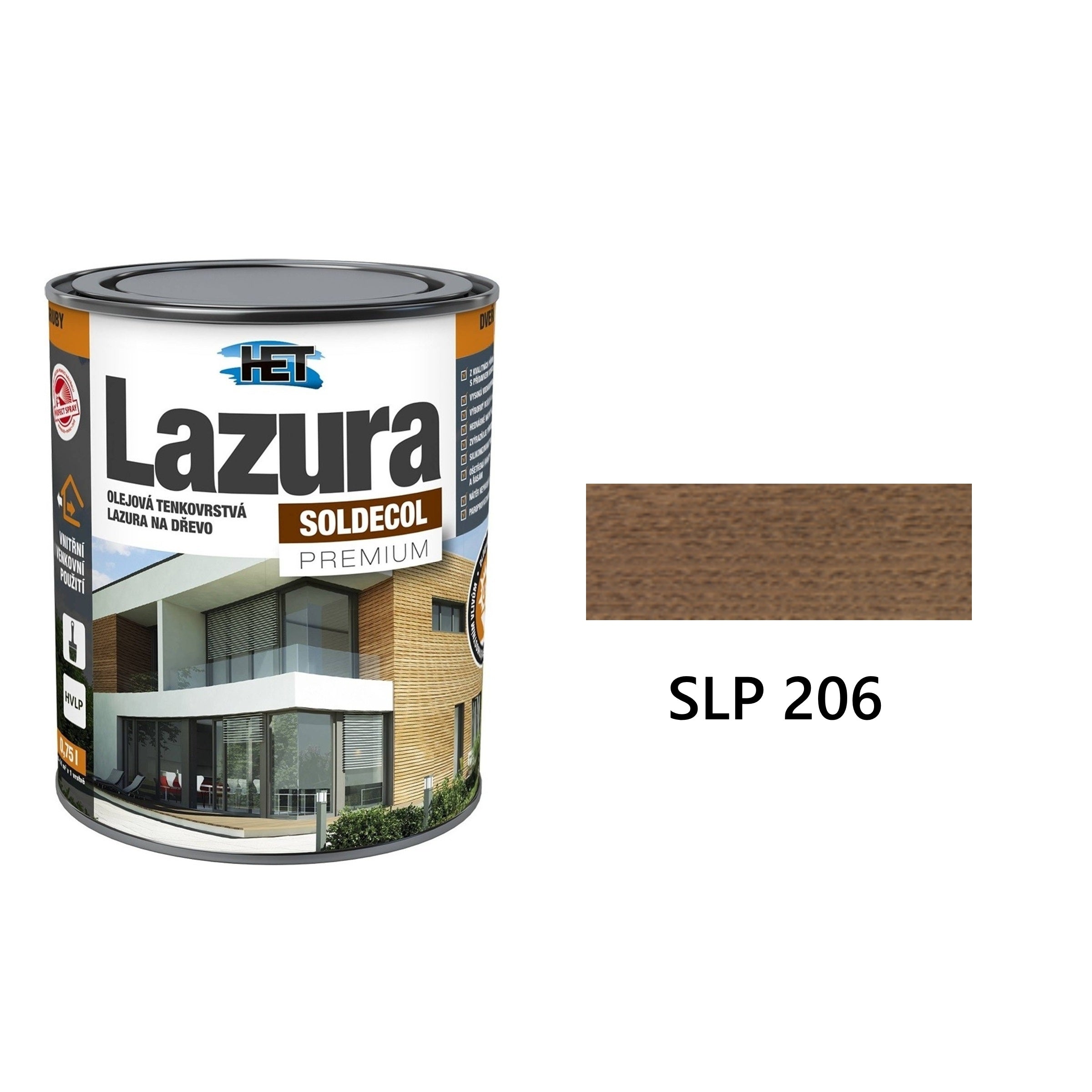 HET SOLDECOL Lazúra PREMIUM tenkovrstvá lazúra na drevo SLP 206