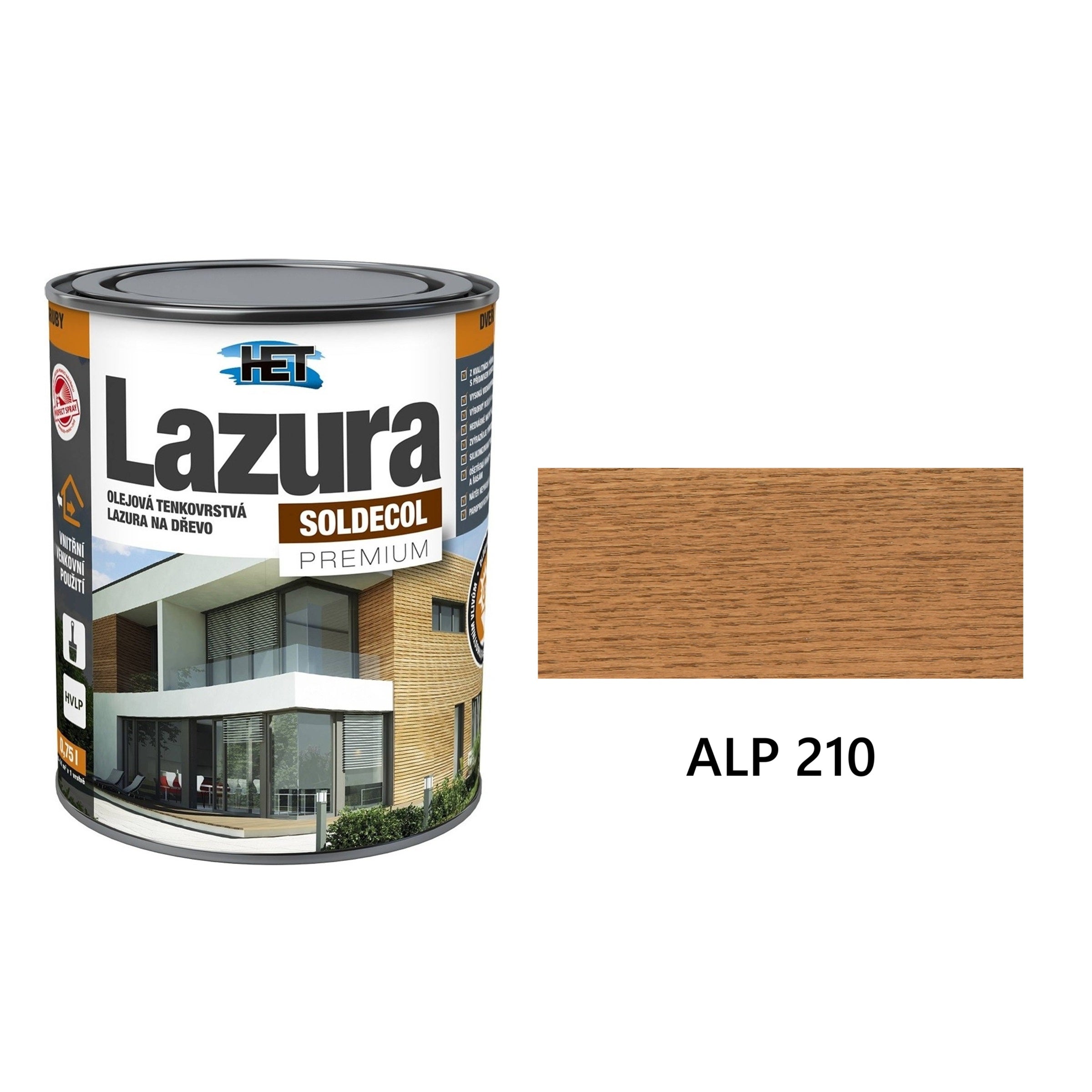 HET SOLDECOL Lazúra PREMIUM tenkovrstvá lazúra na drevo SLP 210