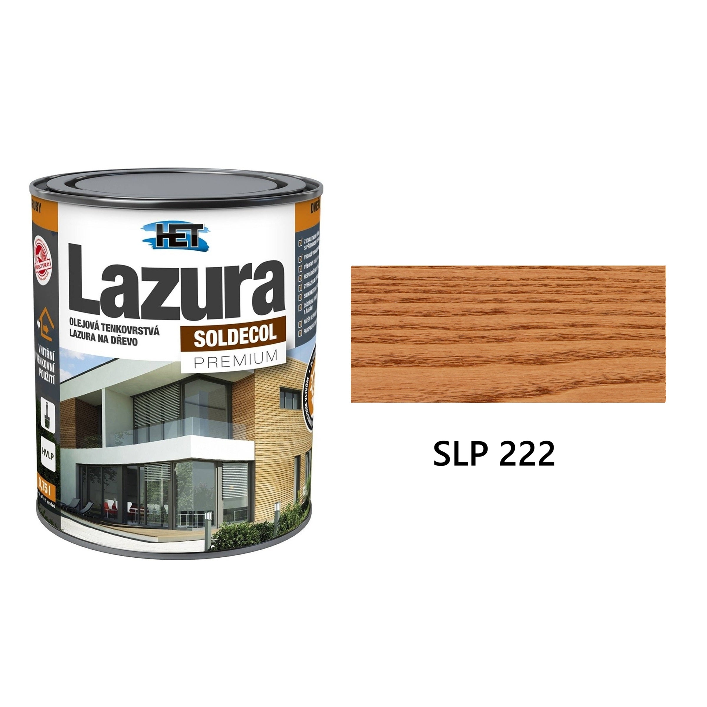 HET SOLDECOL Lazúra PREMIUM tenkovrstvá lazúra na drevo SLP 222
