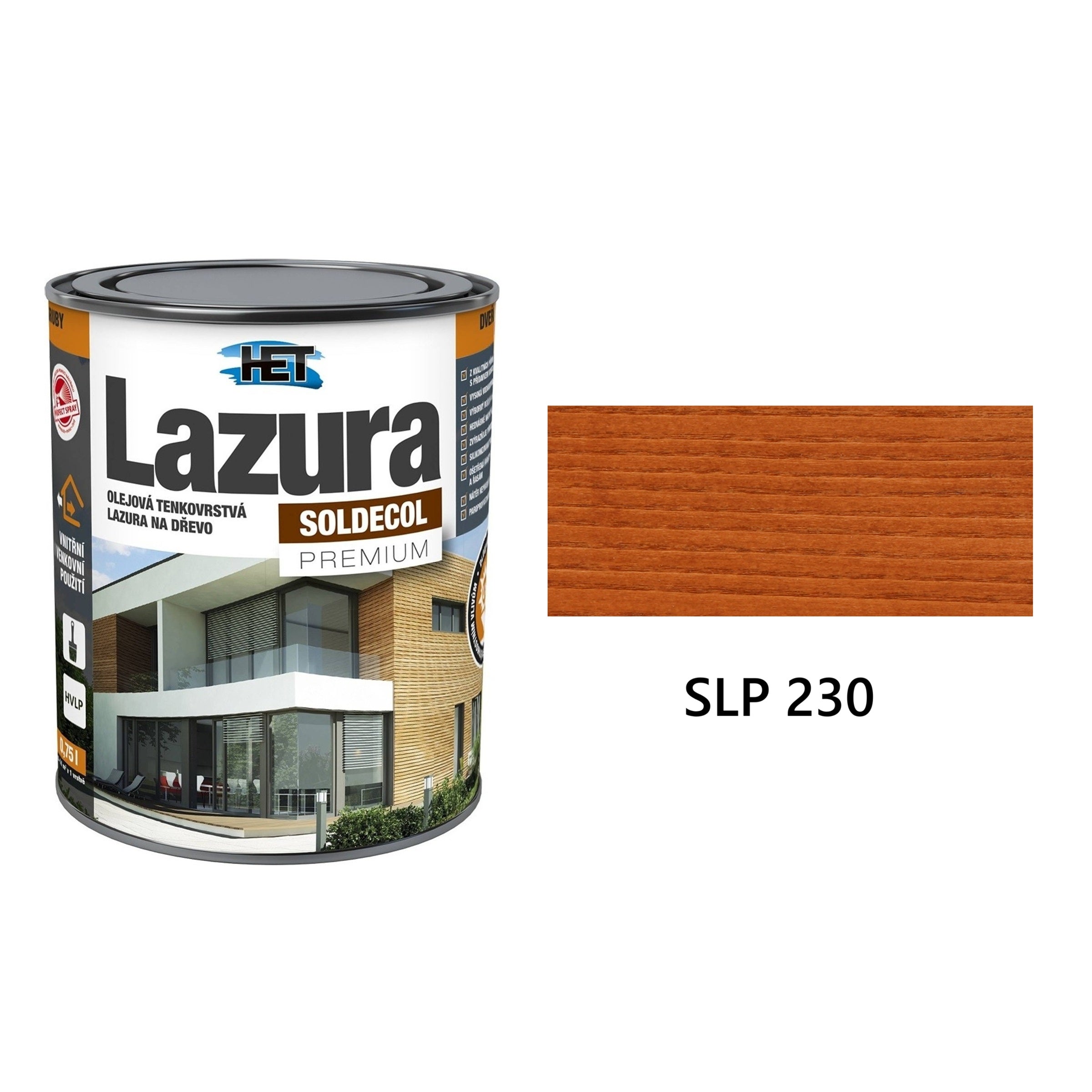 HET SOLDECOL Lazúra PREMIUM tenkovrstvá lazúra na drevo SLP 230