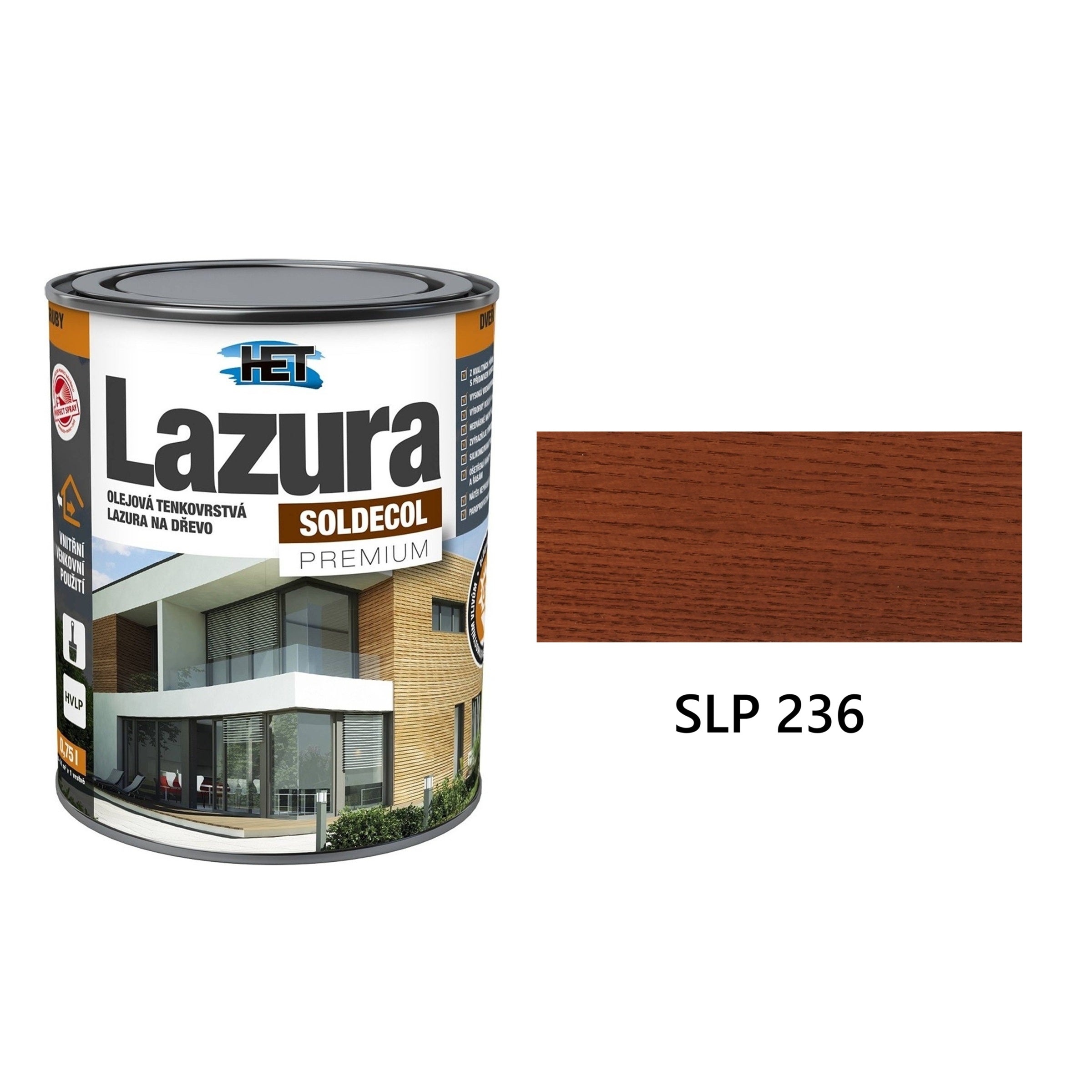 HET SOLDECOL Lazúra PREMIUM tenkovrstvá lazúra na drevo SLP 236