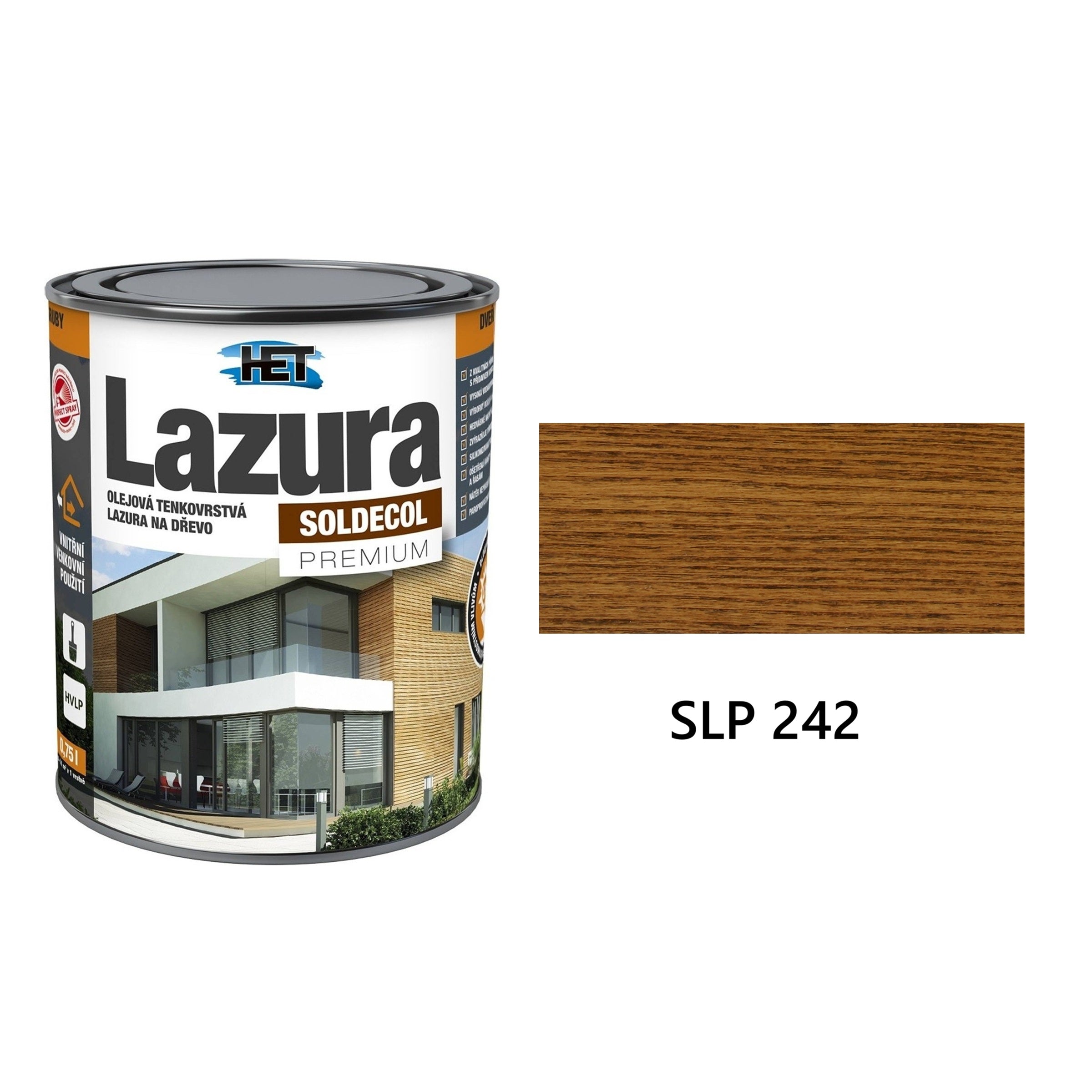 HET SOLDECOL Lazúra PREMIUM tenkovrstvá lazúra na drevo SLP 242