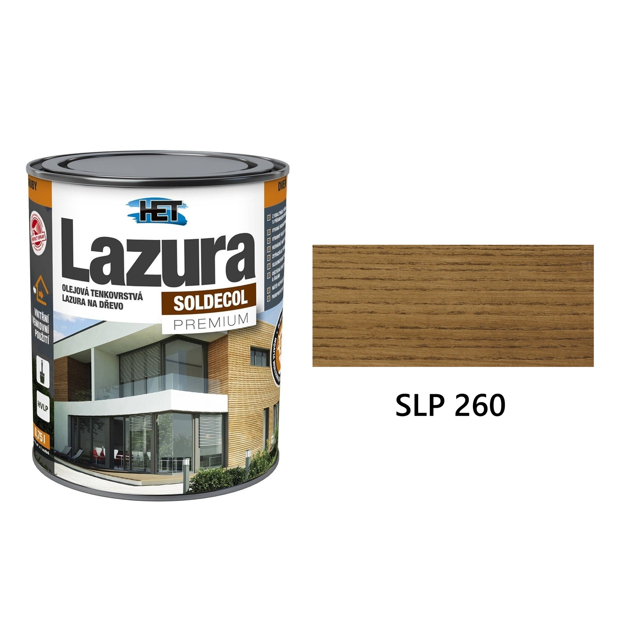 HET SOLDECOL Lazúra PREMIUM tenkovrstvá lazúra na drevo SLP 260
