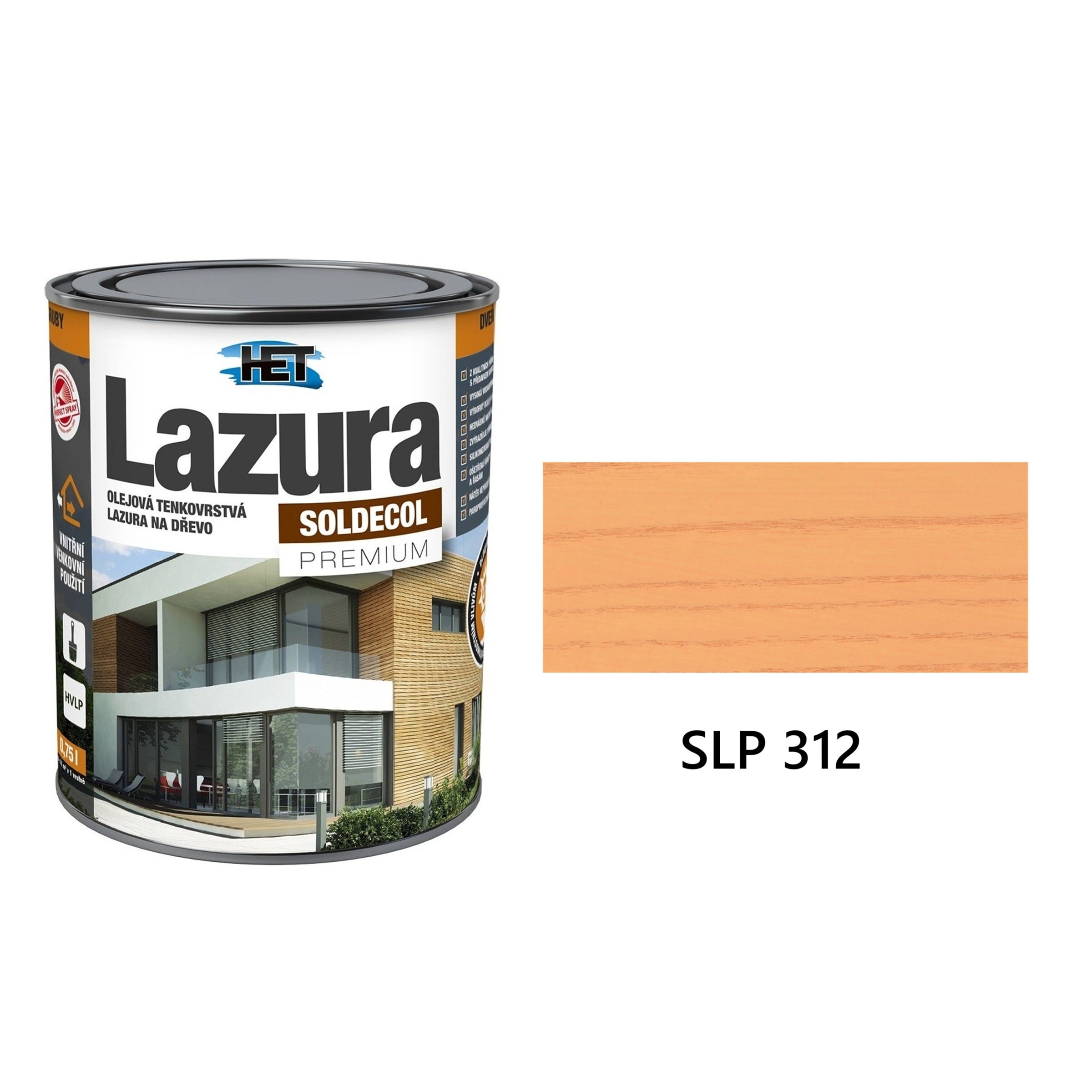 HET SOLDECOL Lazúra PREMIUM tenkovrstvá lazúra na drevo SLP 312