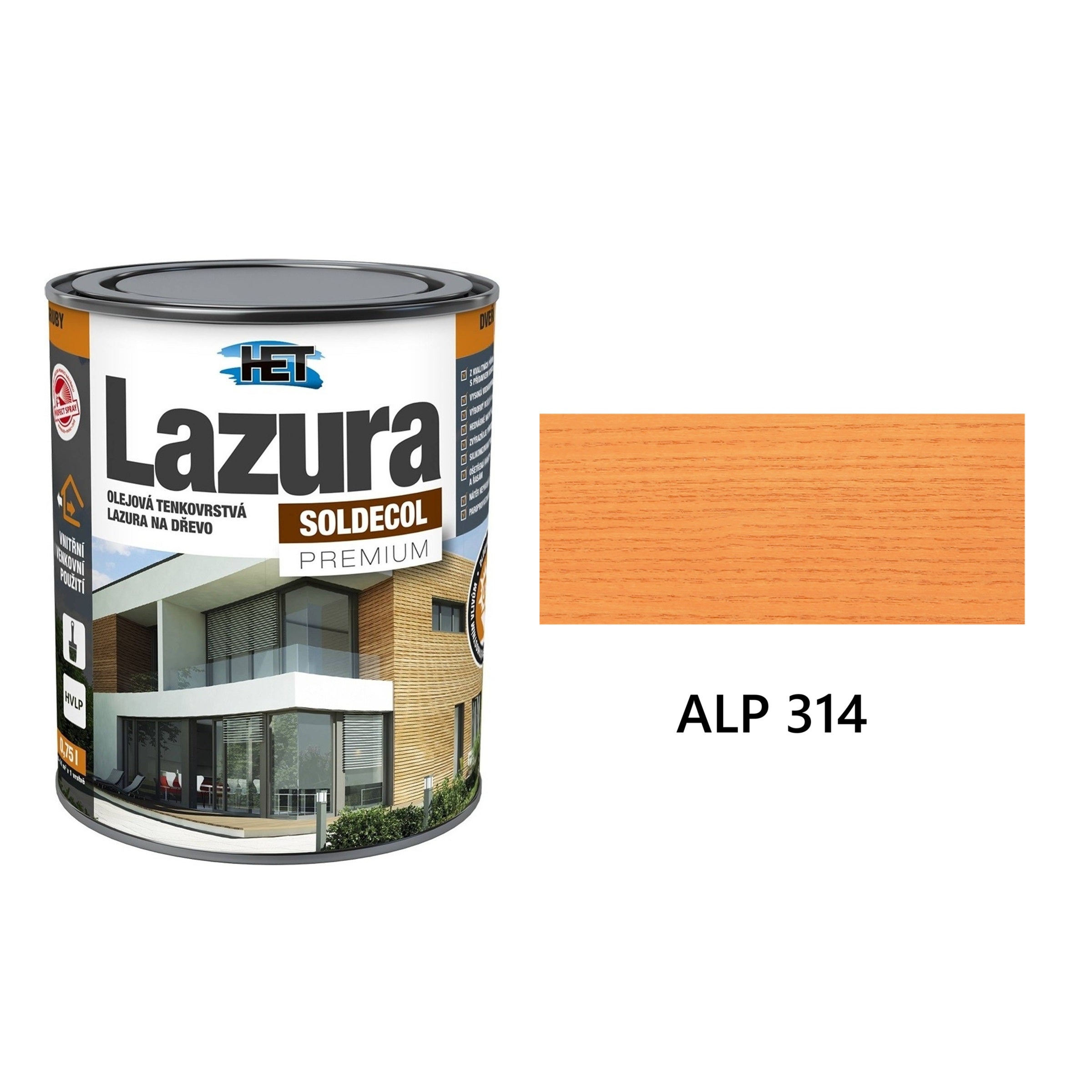 HET SOLDECOL Lazúra PREMIUM tenkovrstvá lazúra na drevo SLP 314