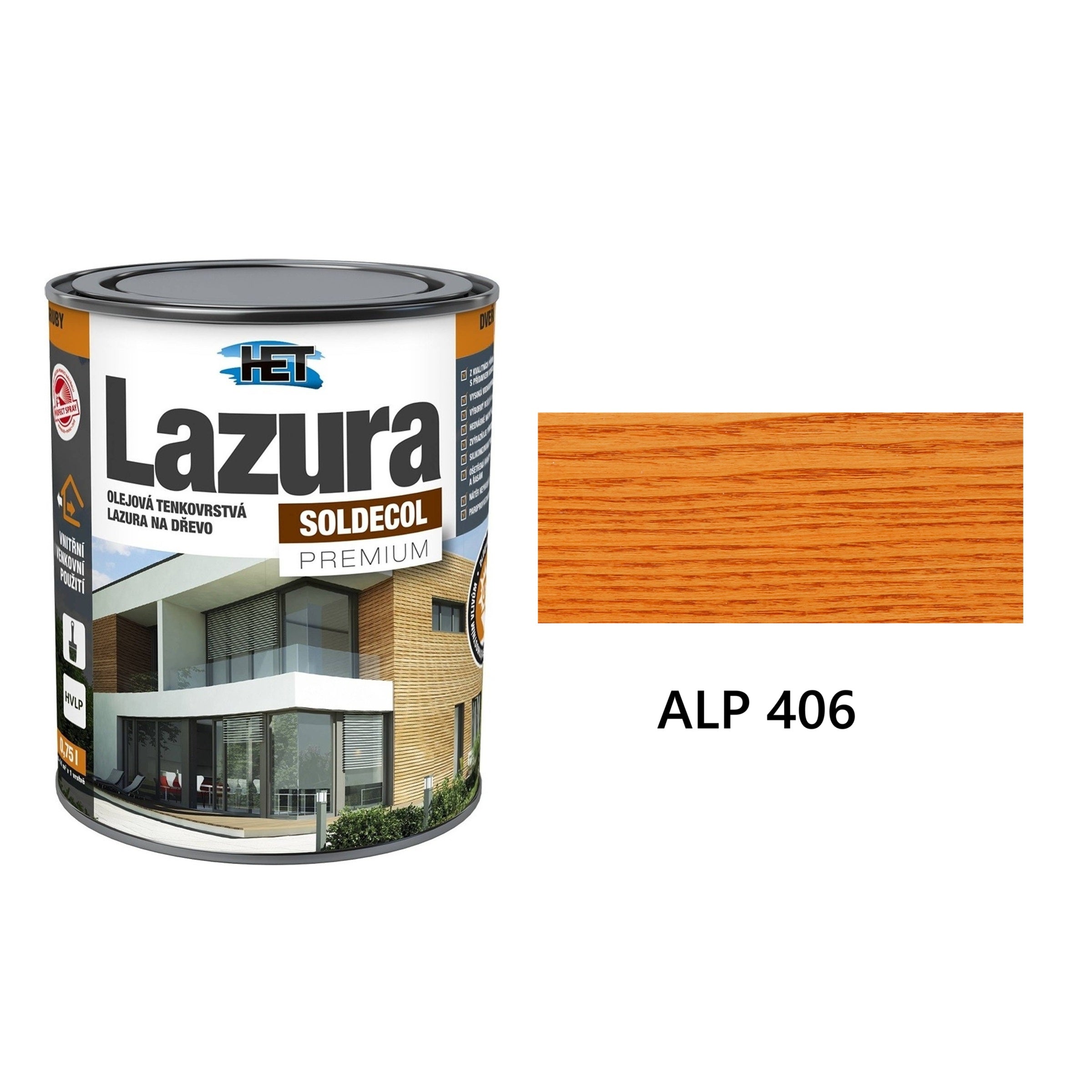 HET SOLDECOL Lazúra PREMIUM tenkovrstvá lazúra na drevo SLP 406