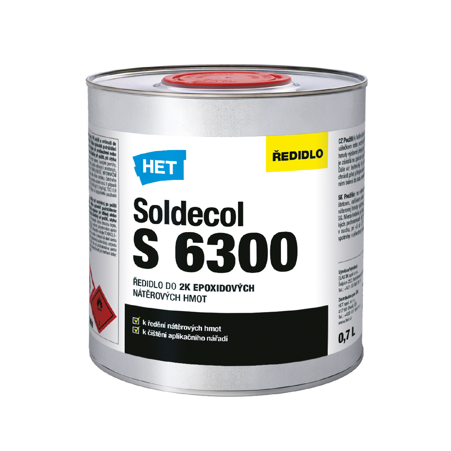 HET SOLDECOL S 6300 riedidlo do epoxidových farieb 0,7 l