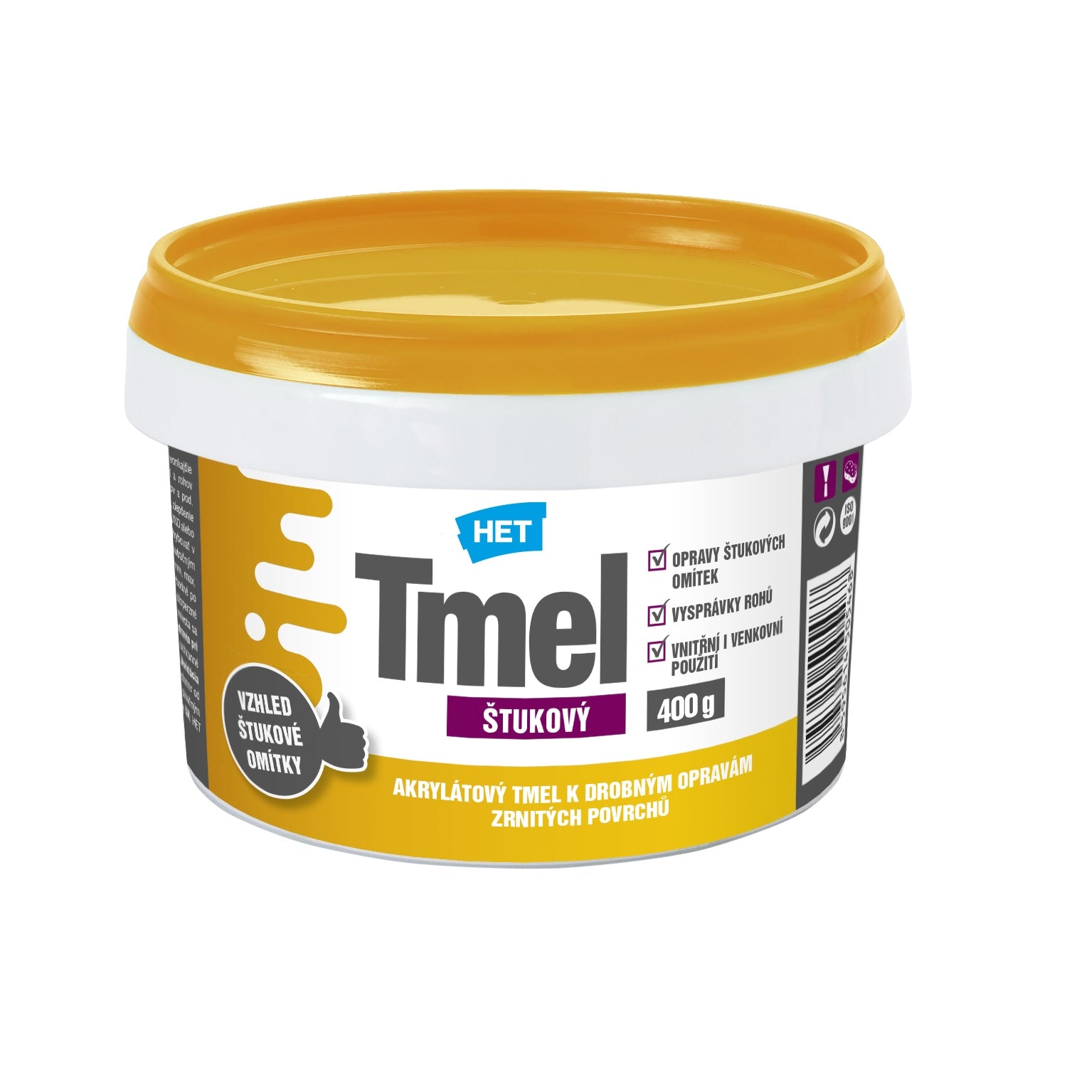 HET ŠTUKOVÝ akrylátový tmel na vnútorné a vonkajšie omietky 0,4 kg