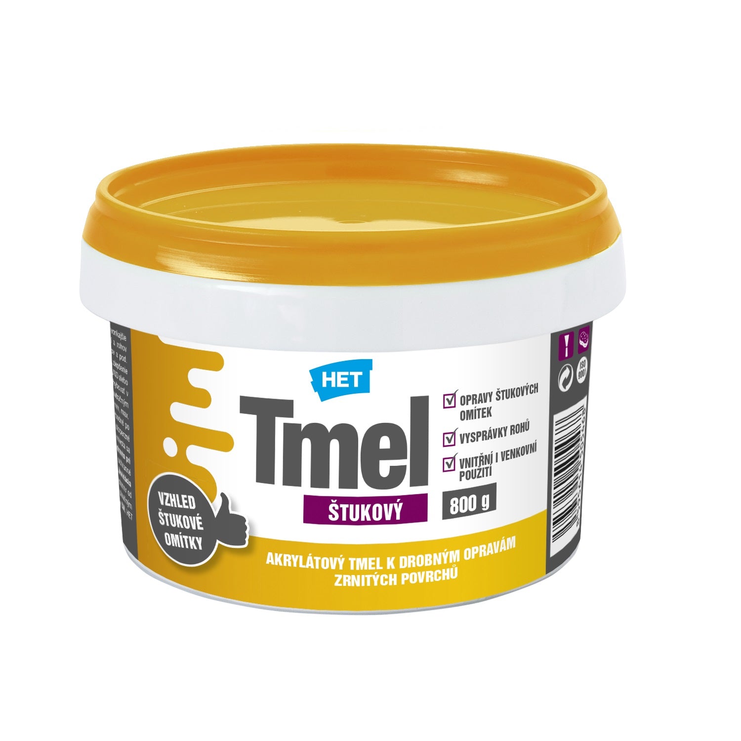 HET ŠTUKOVÝ akrylátový tmel na vnútorné a vonkajšie omietky 0,8 kg