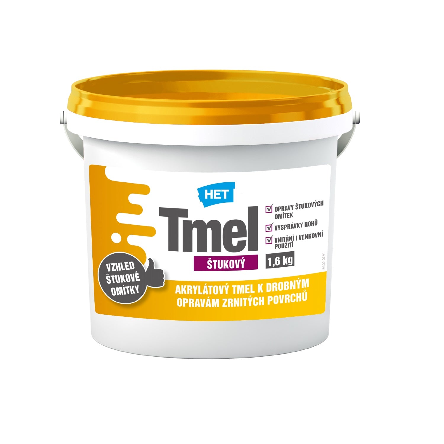 HET ŠTUKOVÝ akrylátový tmel na vnútorné a vonkajšie omietky 1,6 kg